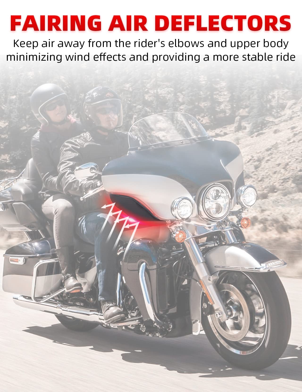 Amazicha Black Fairing Air Deflectors Side Wings Windshield Side Cover Shield Compatible for Harley Davidson Street Glide Electr