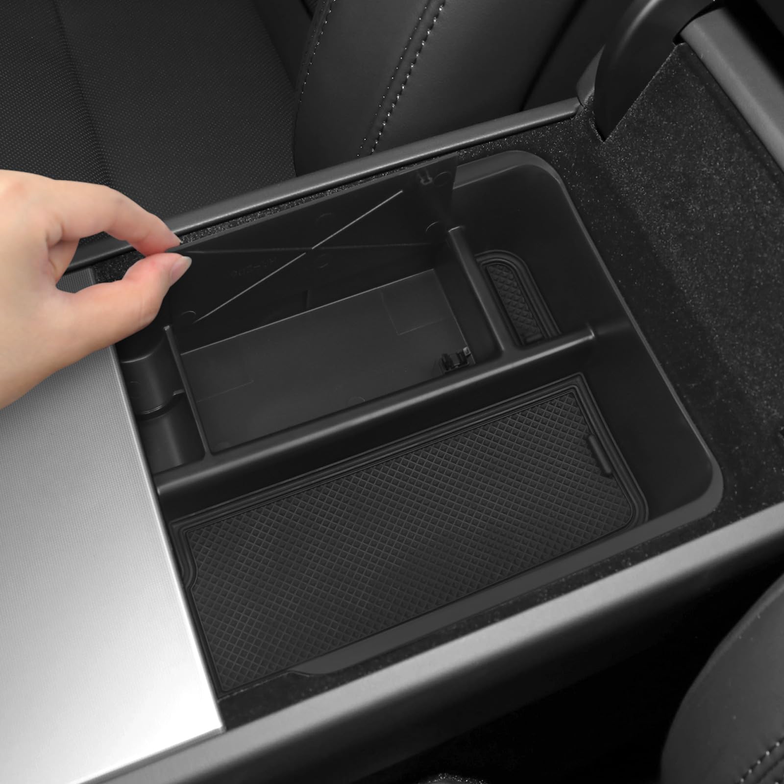 Bercicci Center Console Organizer Hidden Box Compatible with Tesla 20212024 Model Y & 20212023 Model 3 Accessories (Not Fit Mo