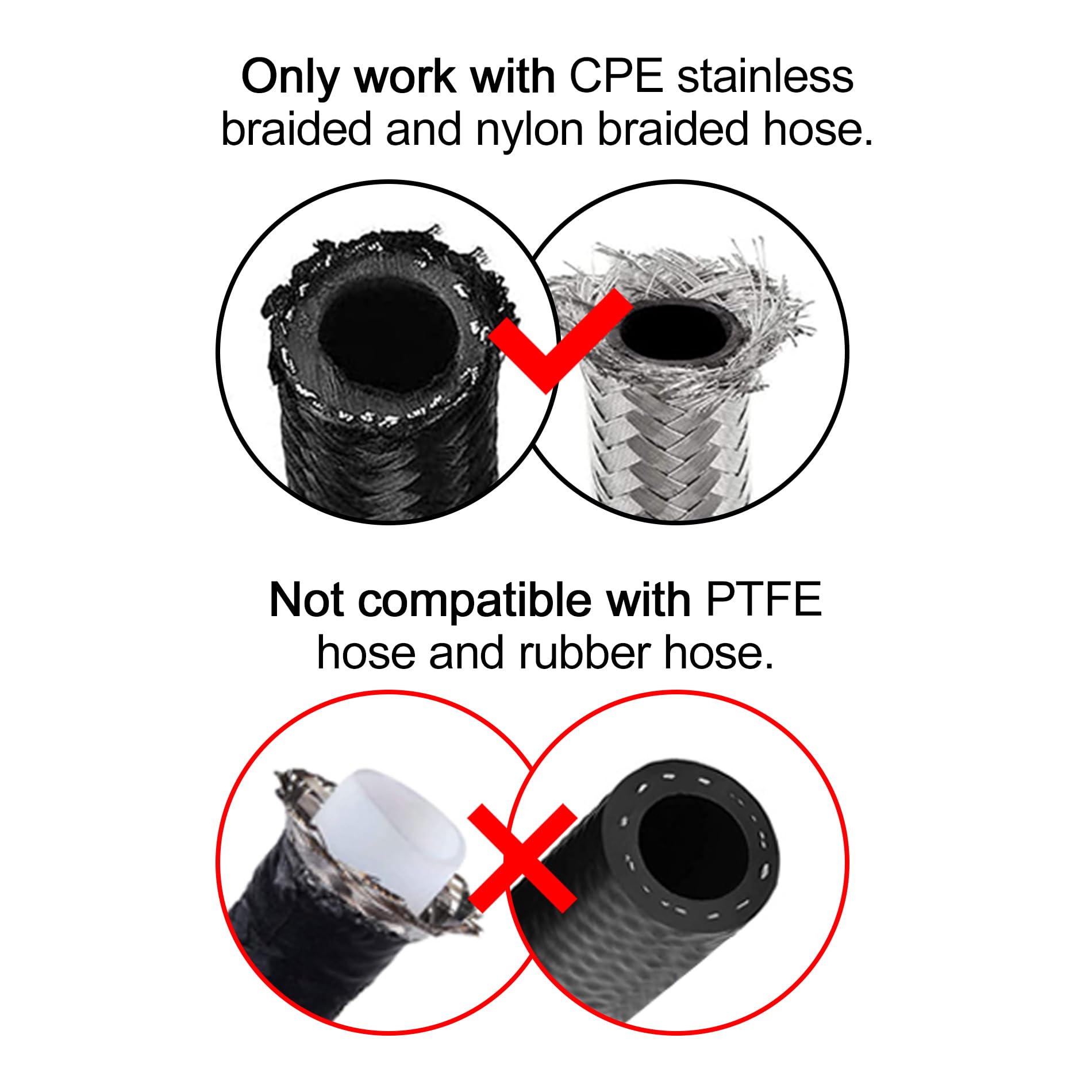 Evil Energy 4An Hose End Fitting 180 Degree Swivel For Cpe Braided Hose Black