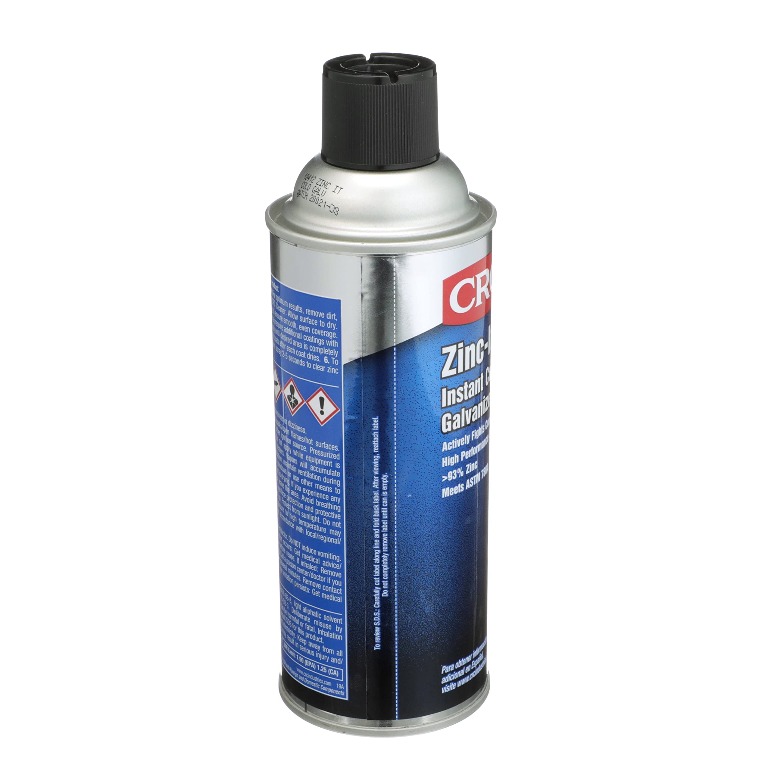 CRC Zinc-It Cold Galvanize Coating, Gray, 13 Oz, Rust & Corrosion-Resistant, Model 18412, Zinc Rich Quick-Dry Finish