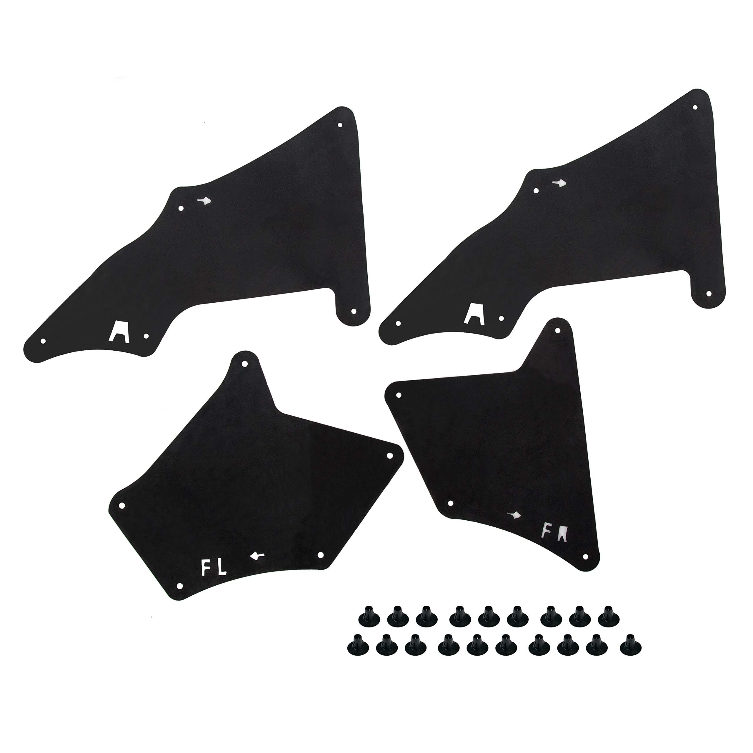 ECOTRIC Splash Guards Fender Liner Shield for Toyota 4Runner, FJ Cruiser, Land Cruiser, Lexus GX460, Rubber, Medium, Black, Model VC-LYAP-343