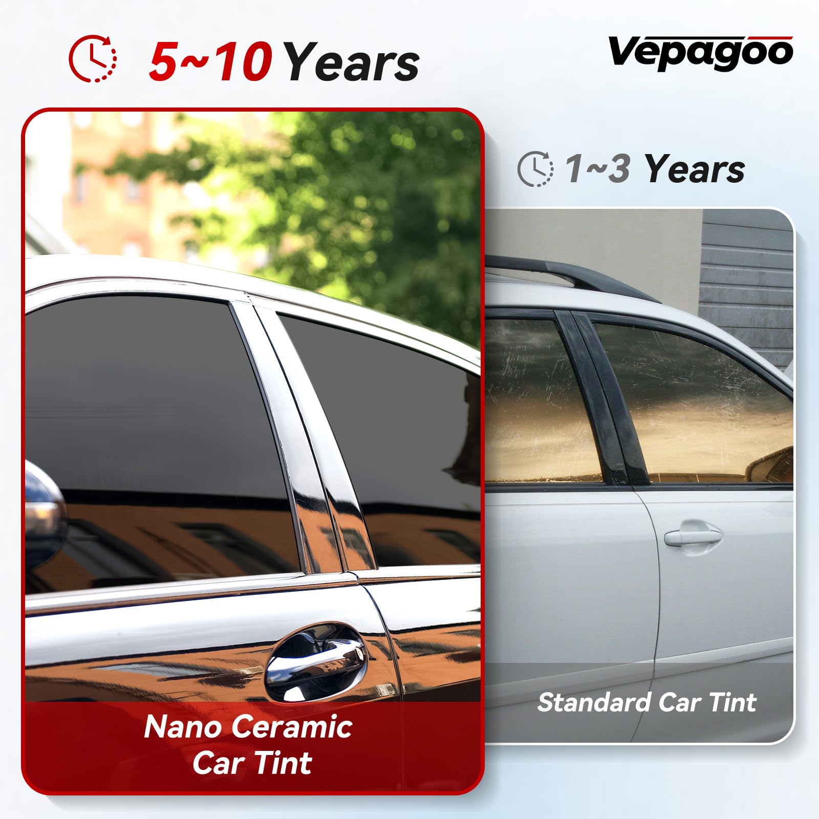 Vepagoo Nano Ceramic Car Window Tint Film 35% Vlt- 24'' In 15'Ft Privacy Window Tint, Blocks Uv/Ir Rays, Heat & Glare - Scratch
