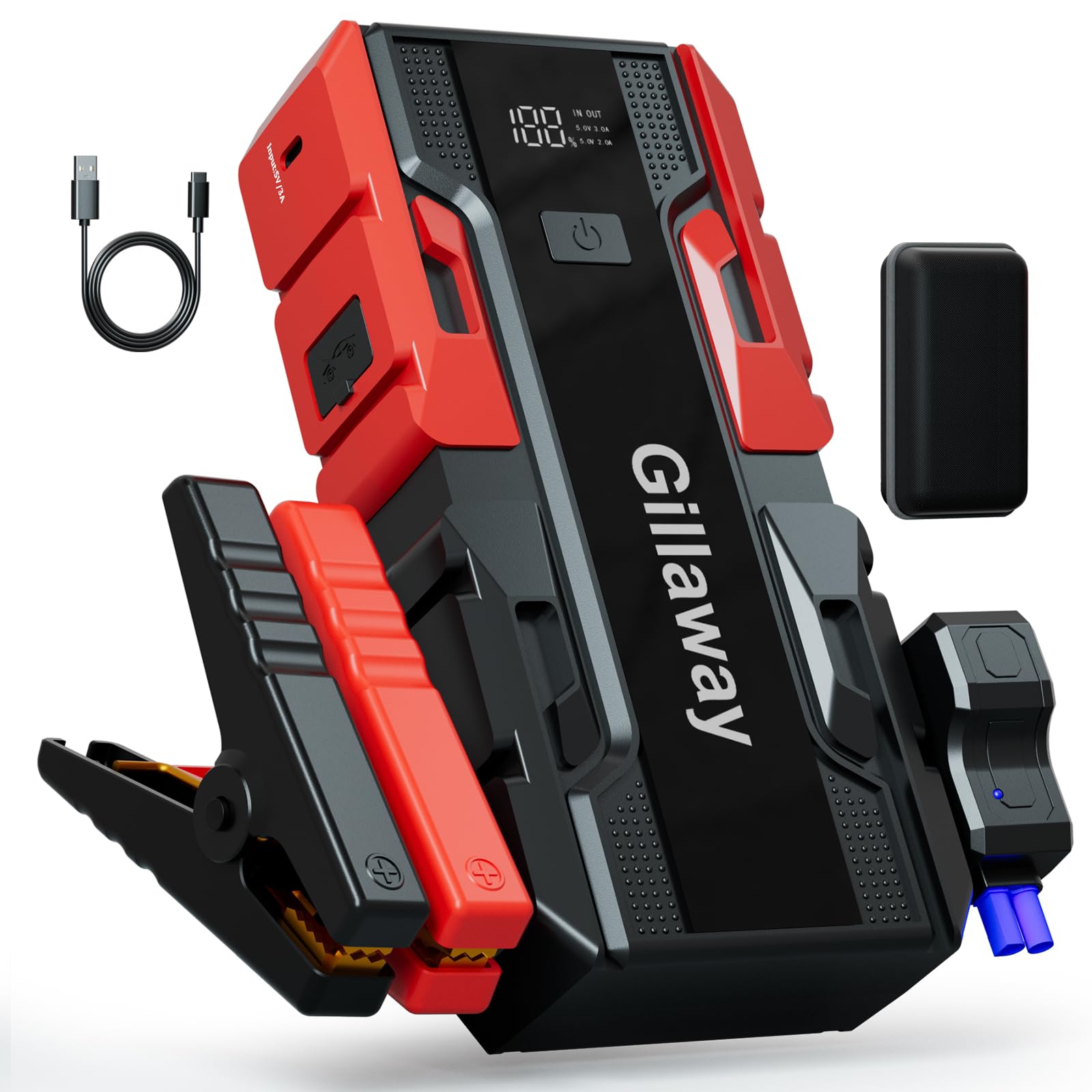 Gillaway 001B 4000A Car Jump Starter, Jump Starter Battery Pack For Up To 10L Gas And 8L Diesel Engines, Portable 12V Jump Box W