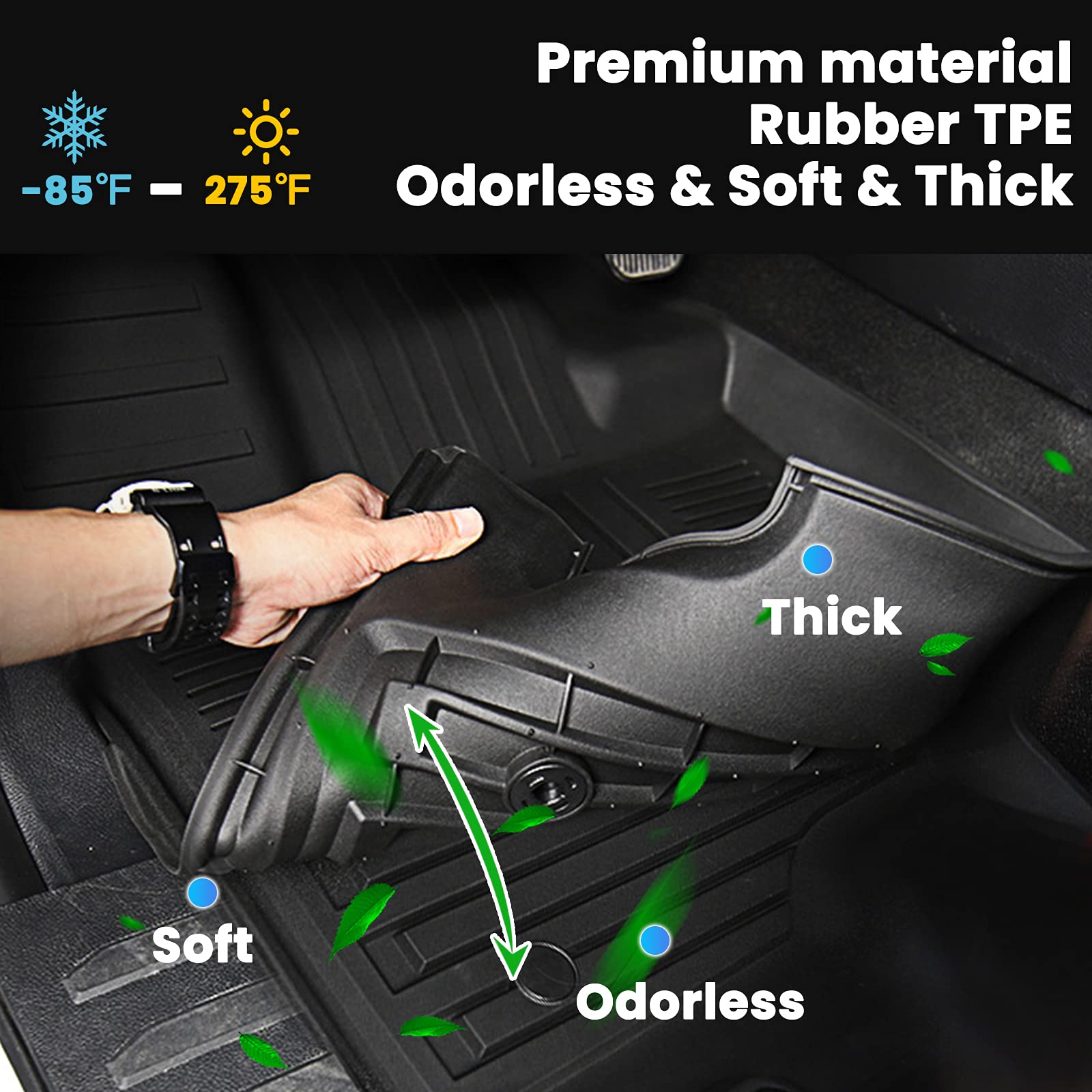 AUXKO TPE Rubber Cargo Liner Floor Mats for Honda CR-V 2023-2026 Non-Hybrid, Lower Mat, Durable All-Weather Protection