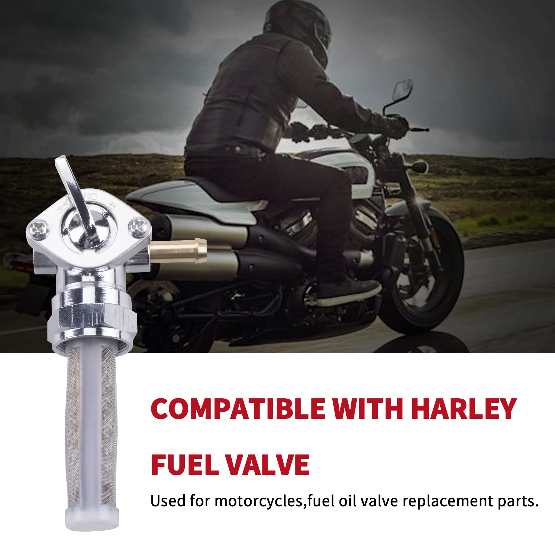 Gas Tank Fuel Valve Petcock Switch Compatible With Harley Dyna Fatboy Heritage Softail Springer Sport Glide Sportster 883 1000 S