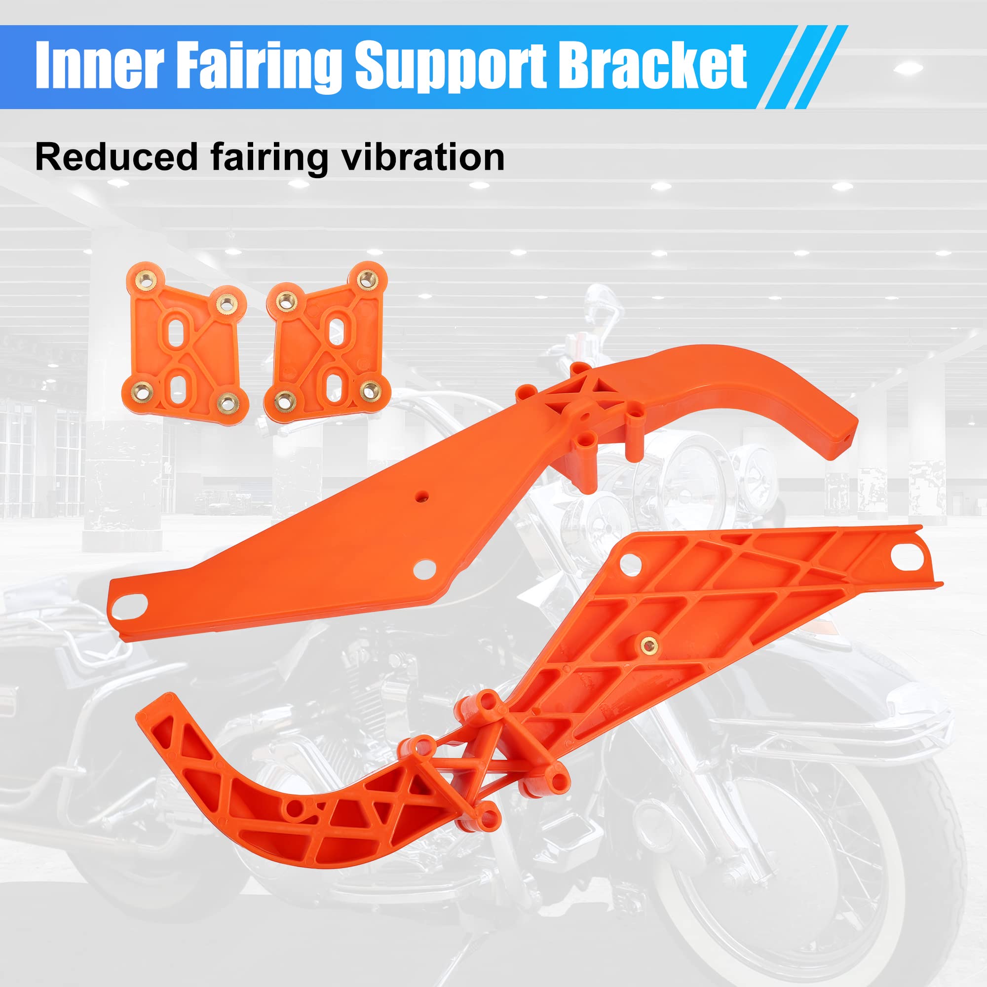 X Autohaux 1 Set Strong Arm Inner Fairing Batwing Support Speaker Brackets For Harley Touring Electra Flht Flhx 1996-2013 Orange