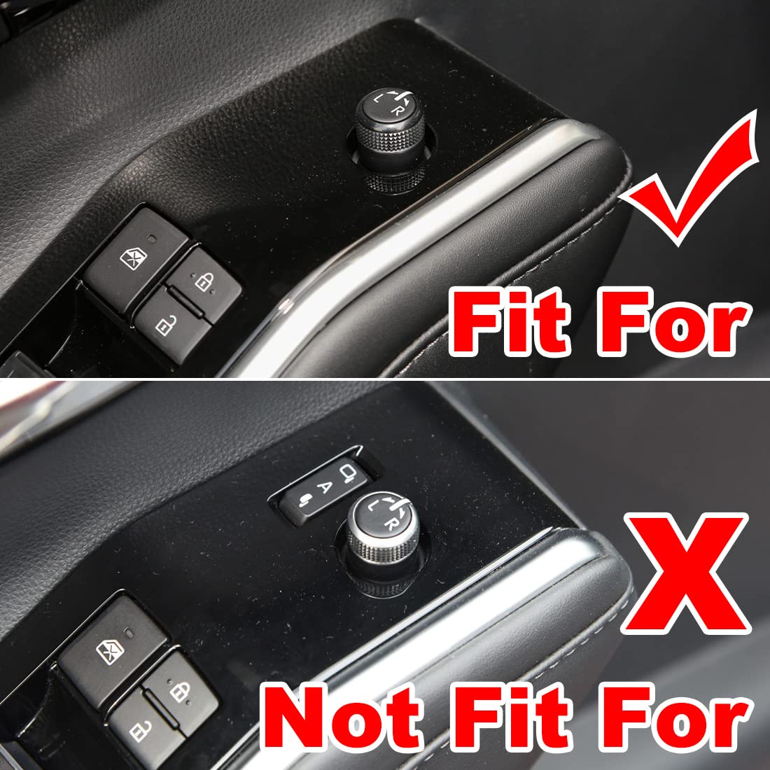 Ruihe 4Pc Carbon Fiber Color Automobile Door Window Control Panel Cover Molding Door Lock Switch Trim Fit For Toyota Highlander 2020 2021 2022 2023 North American Version
