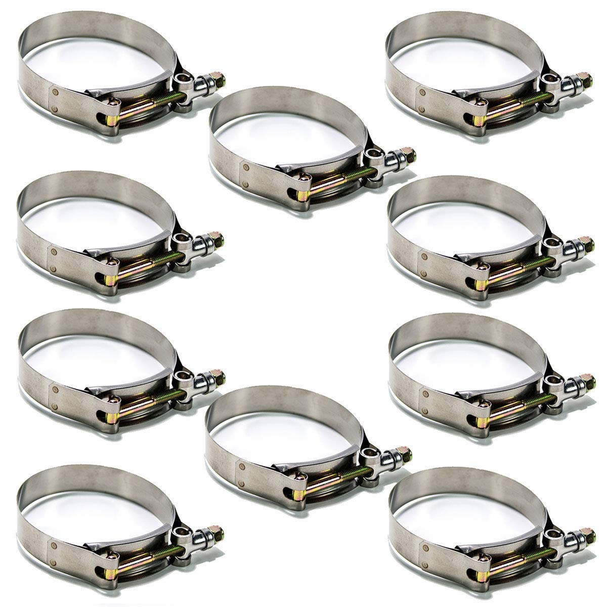 Moosun 2.5 8Pcs Universal Aluminum Tube Set 600Mm Polished Aluminum Turbo Intercooler Pipe+8 Elbow Hose+16 Clamps Kit