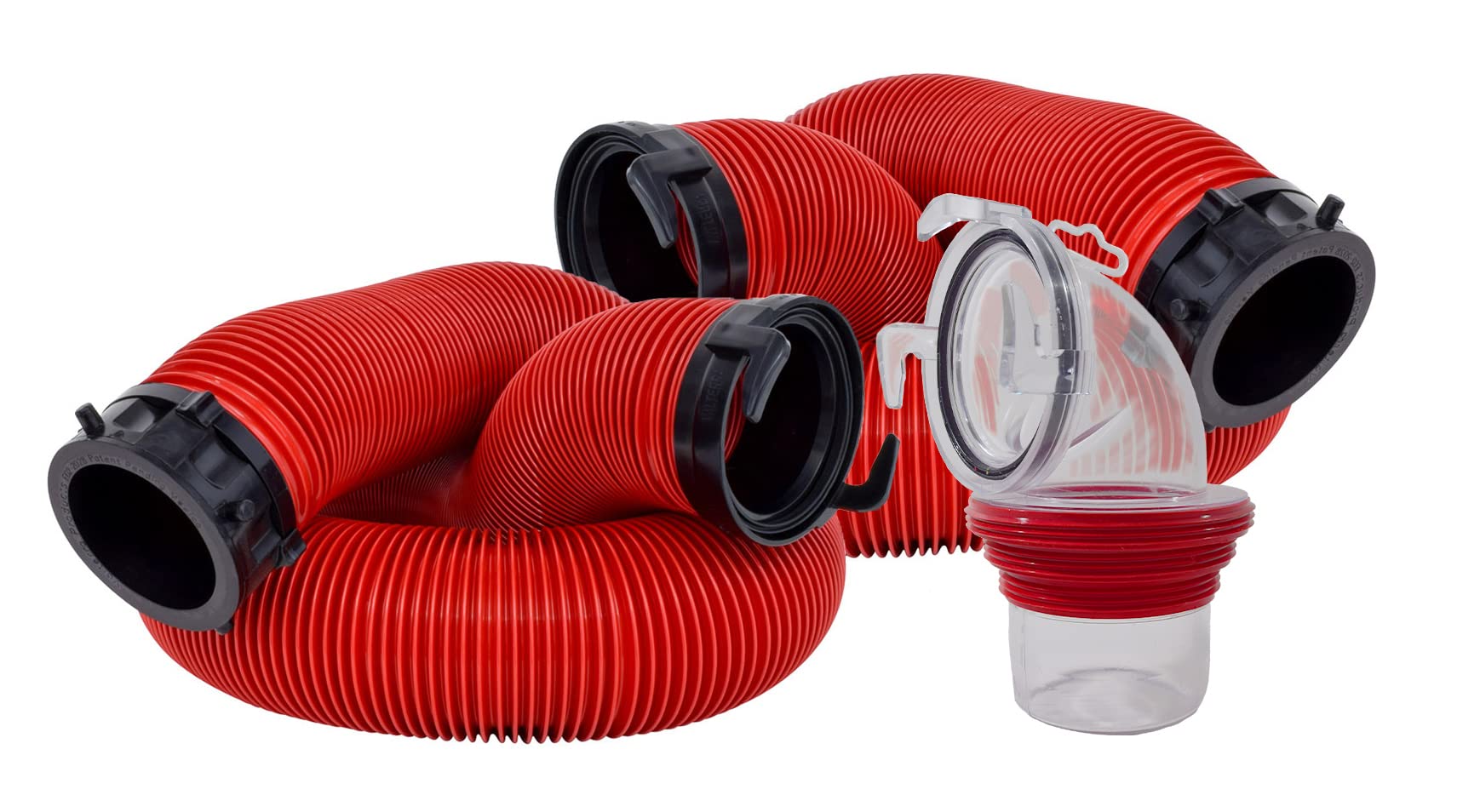 Valterra EZ Coupler 20-Foot RV Sewer Hose Kit for RV Camper, Includes 2 Attachable 10-Foot Hoses with Rotating Fittings and 90 D