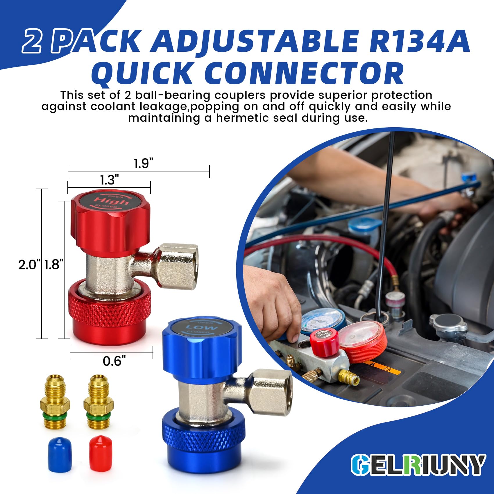 Upgrade 21984 Plus II 1/4 Refrigerant Charging Hose, with R134a Quick Coupler Adapters, HVAC Hoses, 48(4Ft), Standard 1/4