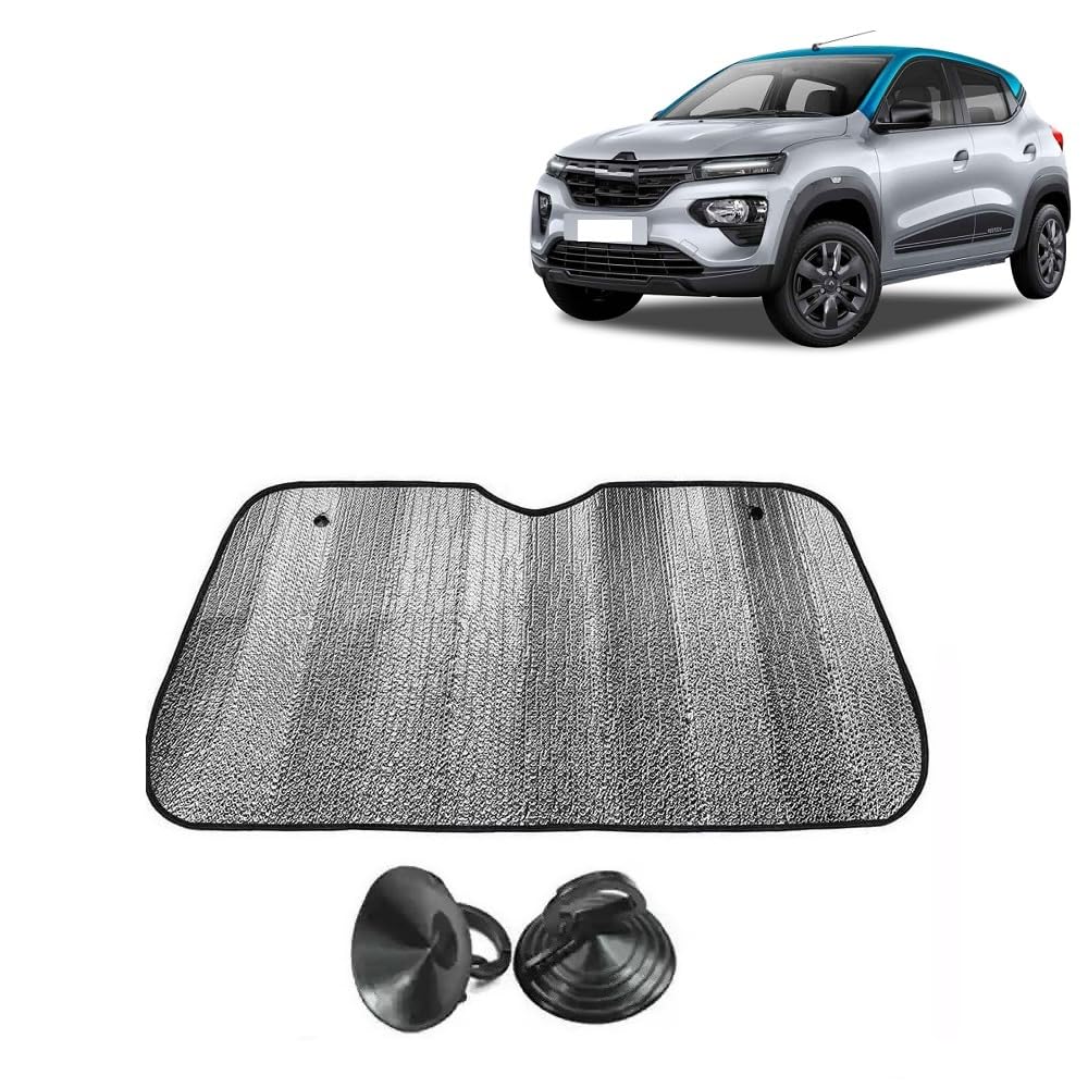 Car Windshield Sun Shade UV Rays Protector Silver Sunshade Solar Reflective suitable for Renault Kwid