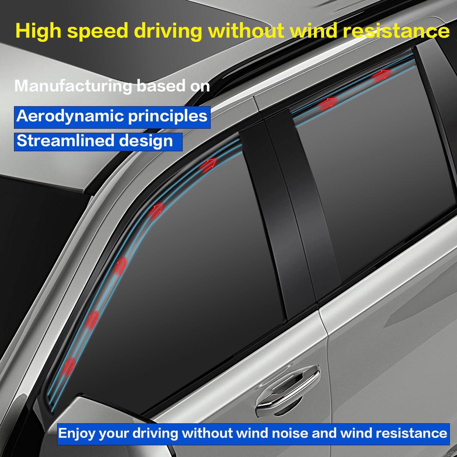 Cxdar Window Rain Guards For 2001-2007 Chevy Silverado/Sierra,Window Visors Vent Shade Deflector For 2002-2006 Avalanche/Escalad