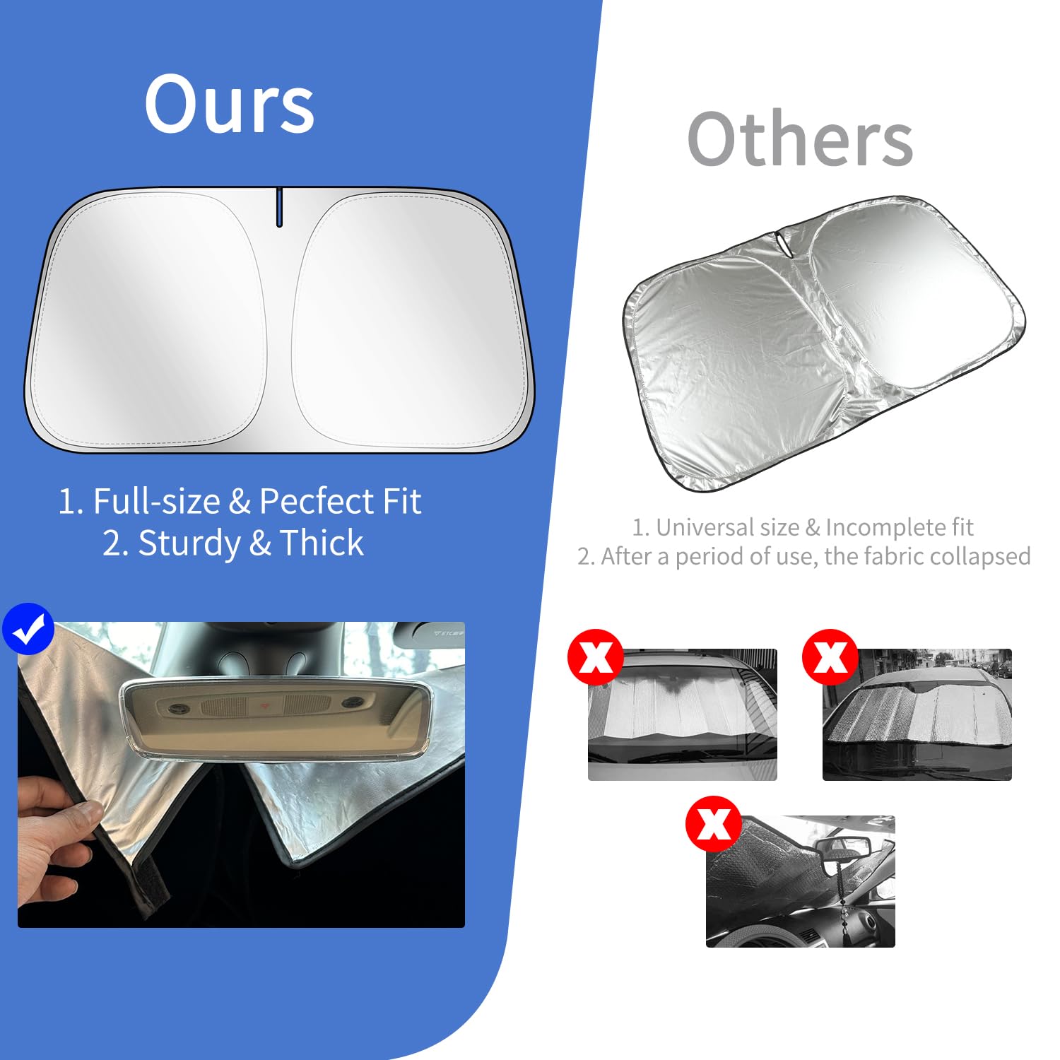 Kboise 2025 Upgrade Professional Windshield Sun Shade For Toyota 4Runner 2010-2025, Innovative No-Light-Pass Technology For Maxi