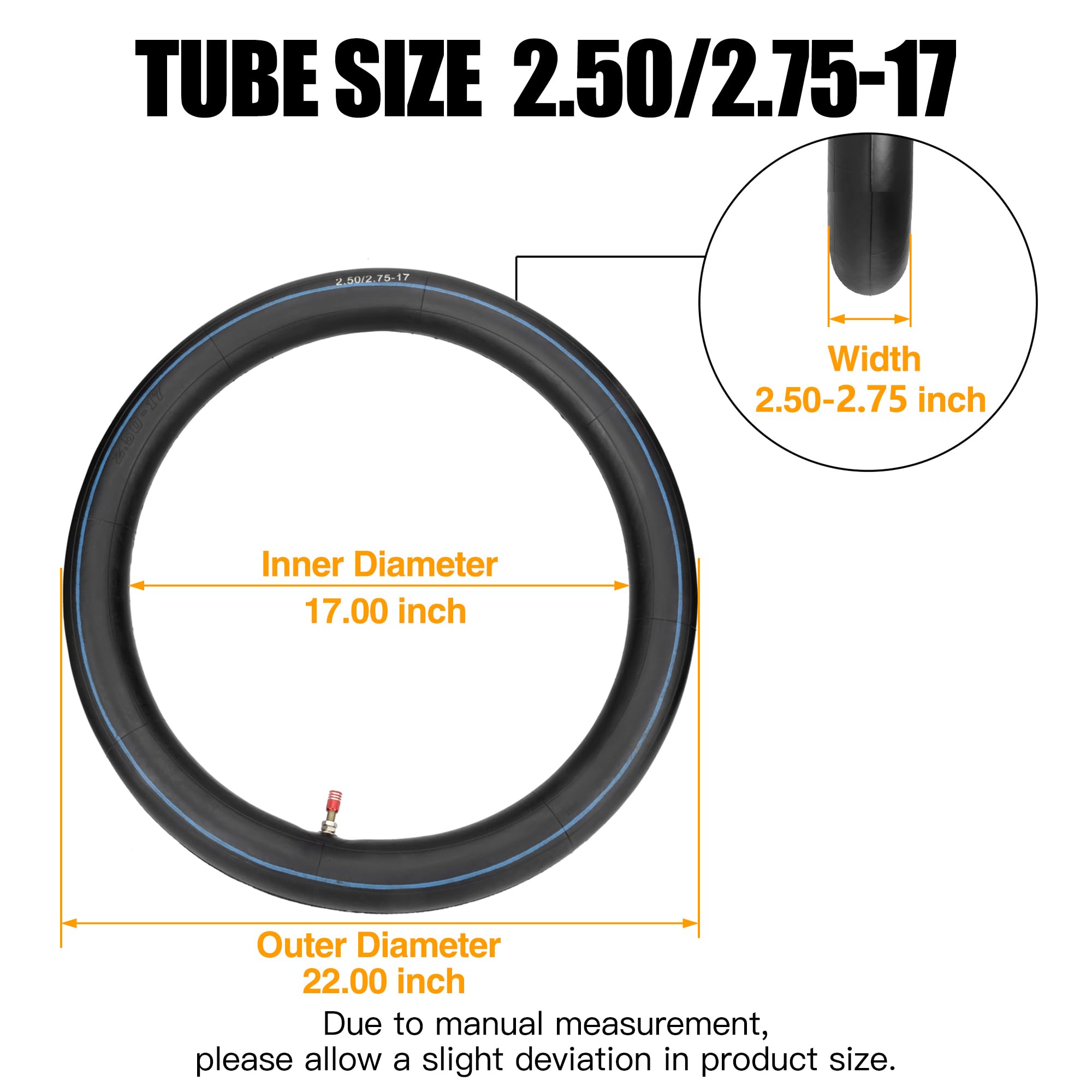 FVRITO 2.50/2.75-17 250/275x17 70/100-17 Inner Tube for Honda C70 CL70 CR80 CR80R CRF80F CRF100F CRF125F 150R CT 90 110 XR100R K