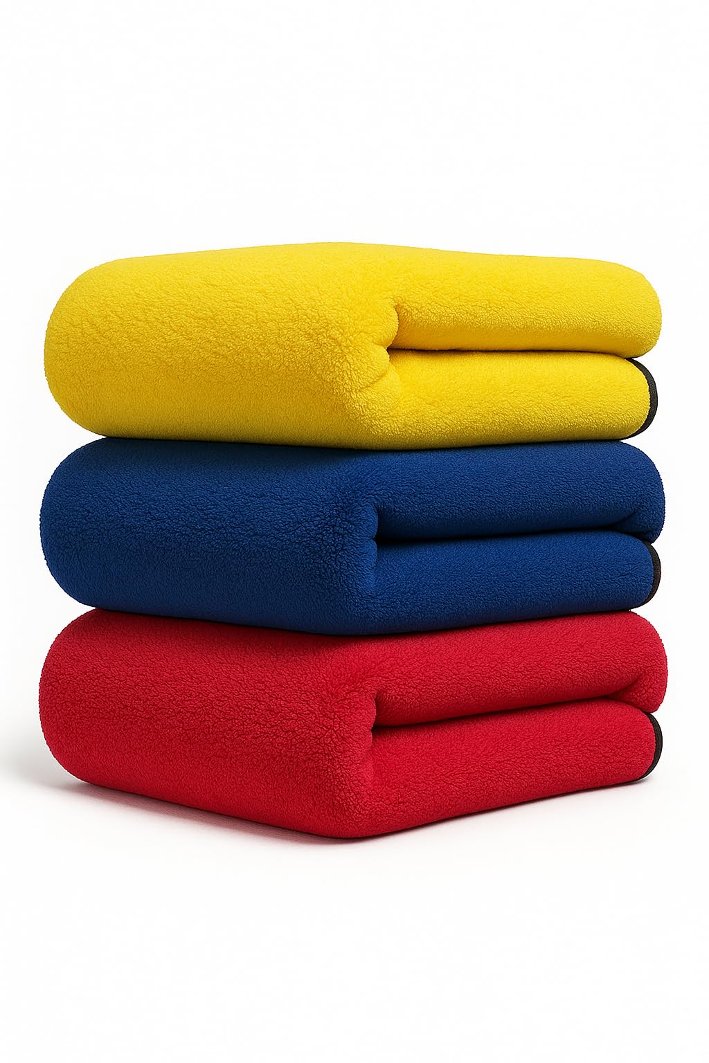 HIGH Life Microfiber Cleaning Cloths, 3 pcs 40x40cms 500GSM MultiColor Highly Absorbent, Lint and Streak Free, Multi  Purpose 