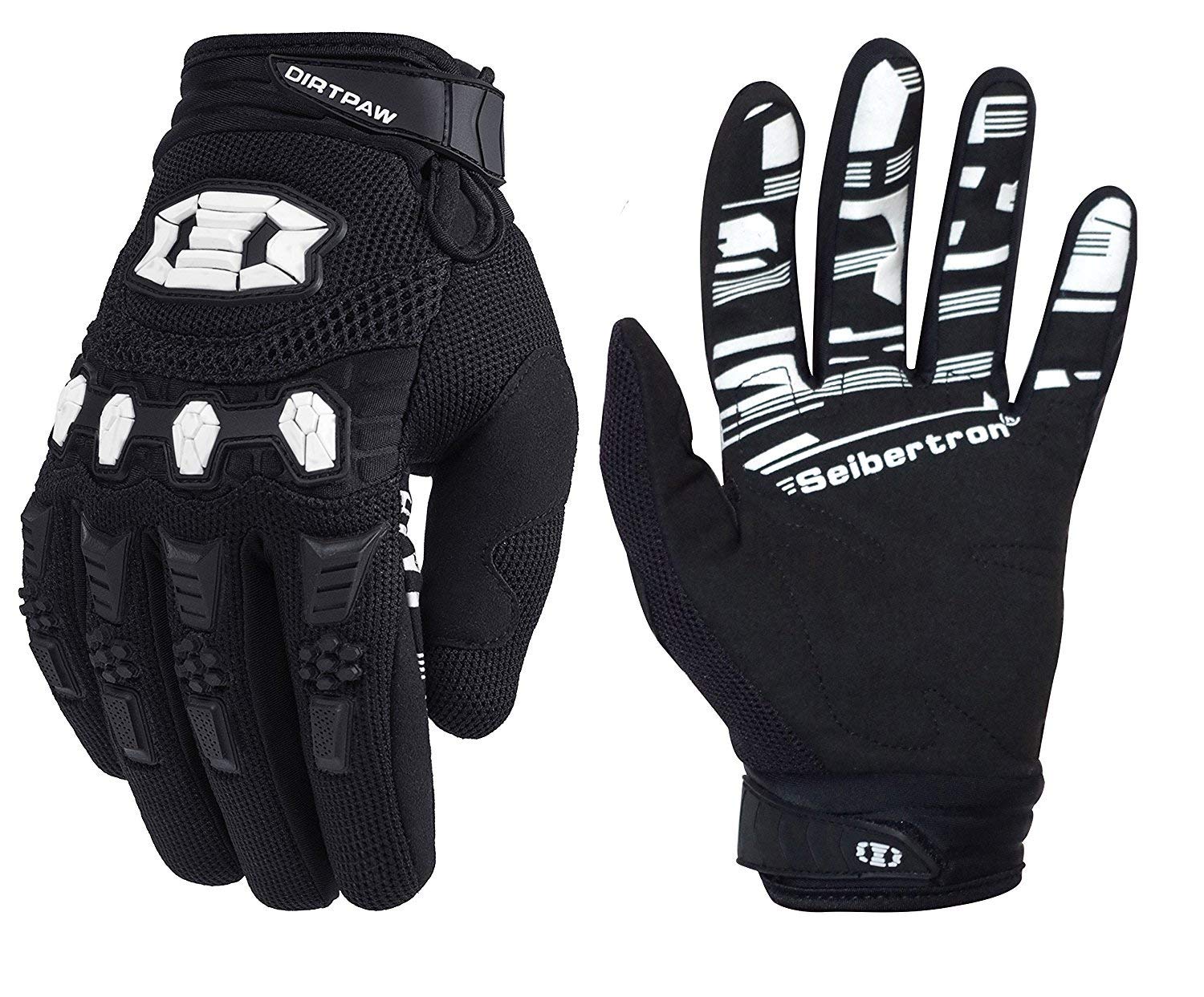 Seibertron Dirtpaw Unisex Bmx Mx Atv Mtb Racing Gloves - Touch Recognition Full Finger Glove For Road Racing And Motorcycle Spor
