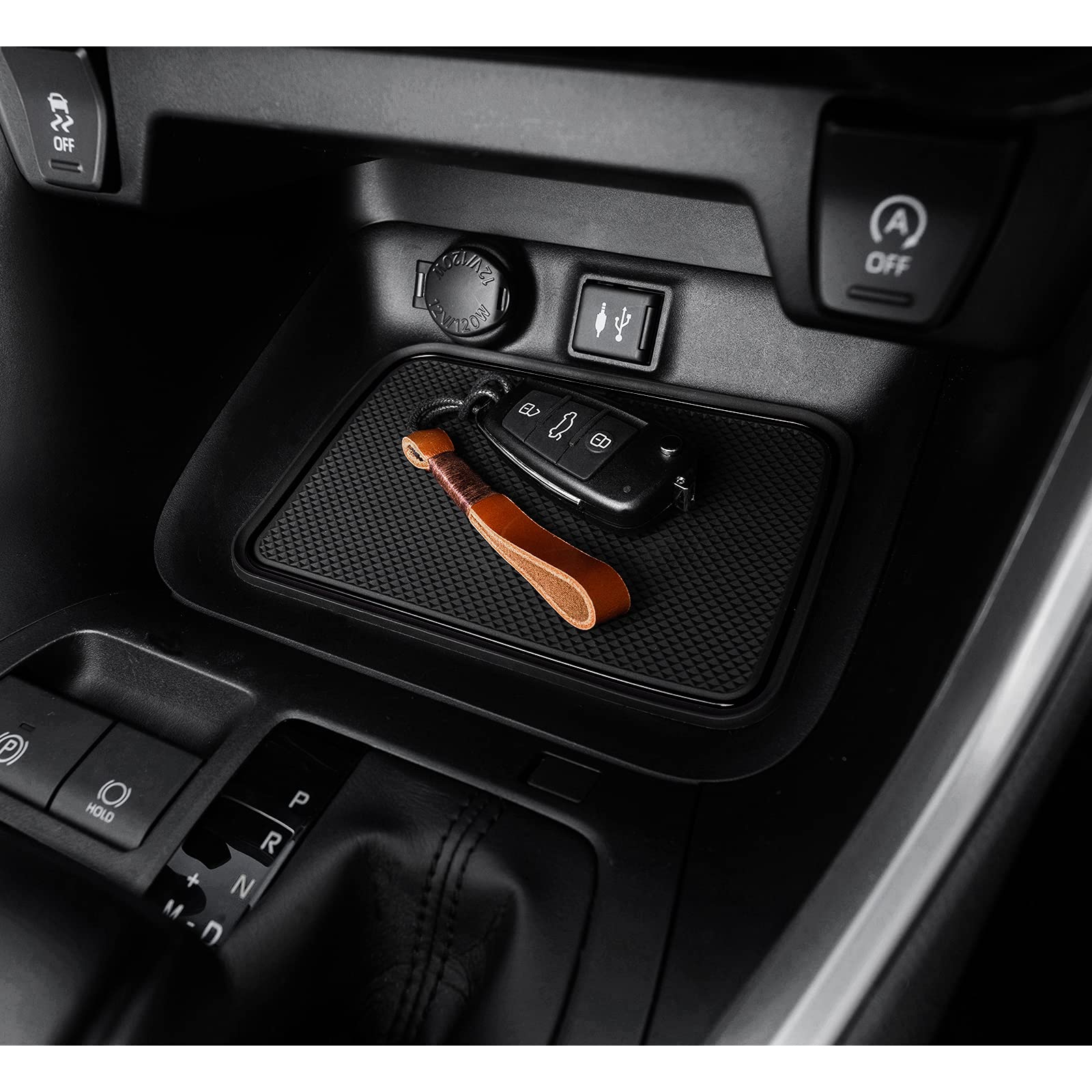Jdmcar Liner Accessories Compatible With Toyota Rav4 2023 2022 2021 2020 2019, Custom Fit Cup Holder, Center Console, And Door Pockets Rubber Inserts Kit (Black Trim) - 15 Pc Set