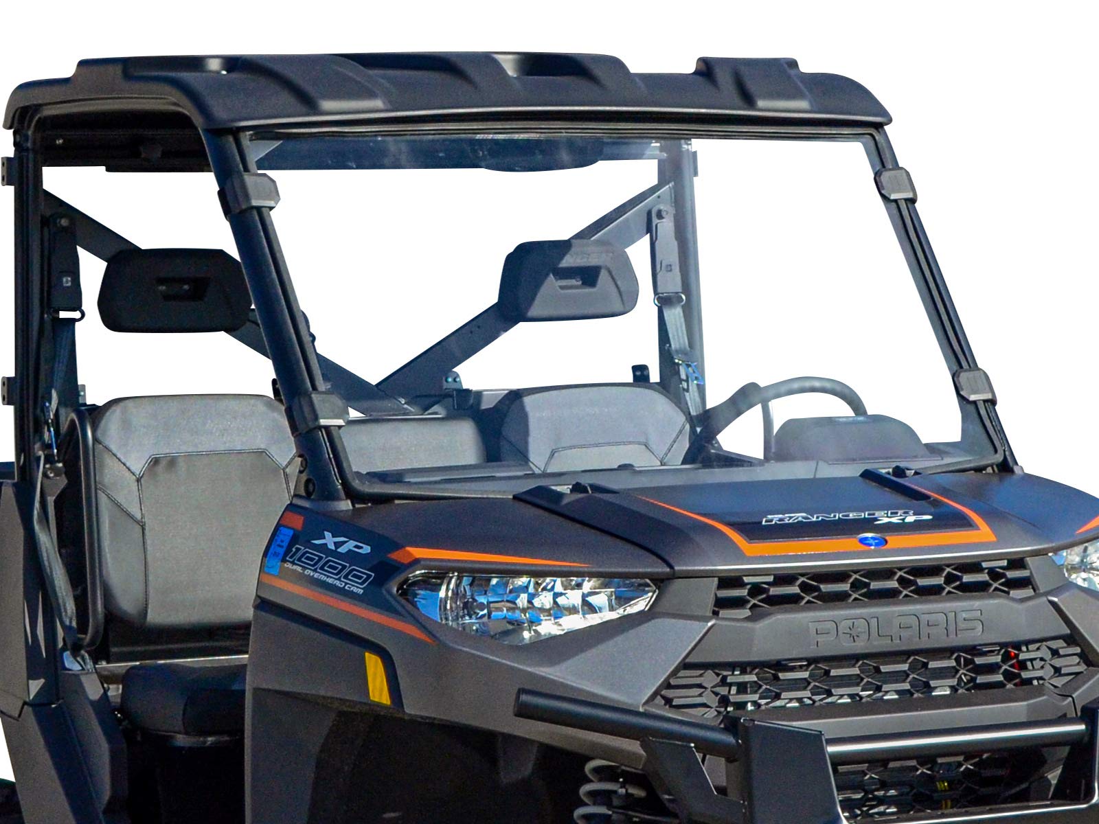 Superatv Full Size Windshield For 2017+ Polaris Ranger Xp 1000 (See Fitment) | Non-Scratch Resistant 1/4'' Thick Polycarbonate T