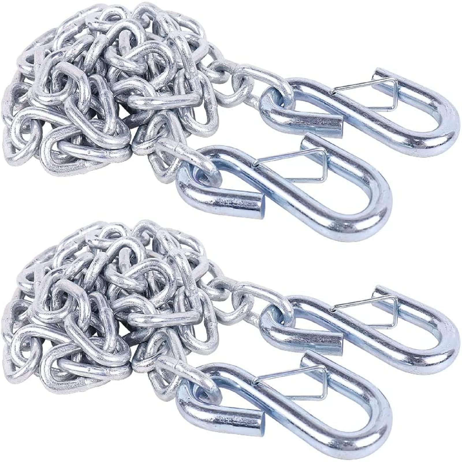 Tnyeobae 48 '' Trailer Safety Chain With 3/16 '' Spring Hook,Grade-30 Metal Safety Chain Kit 2000 Lbs(Pack Of 2)