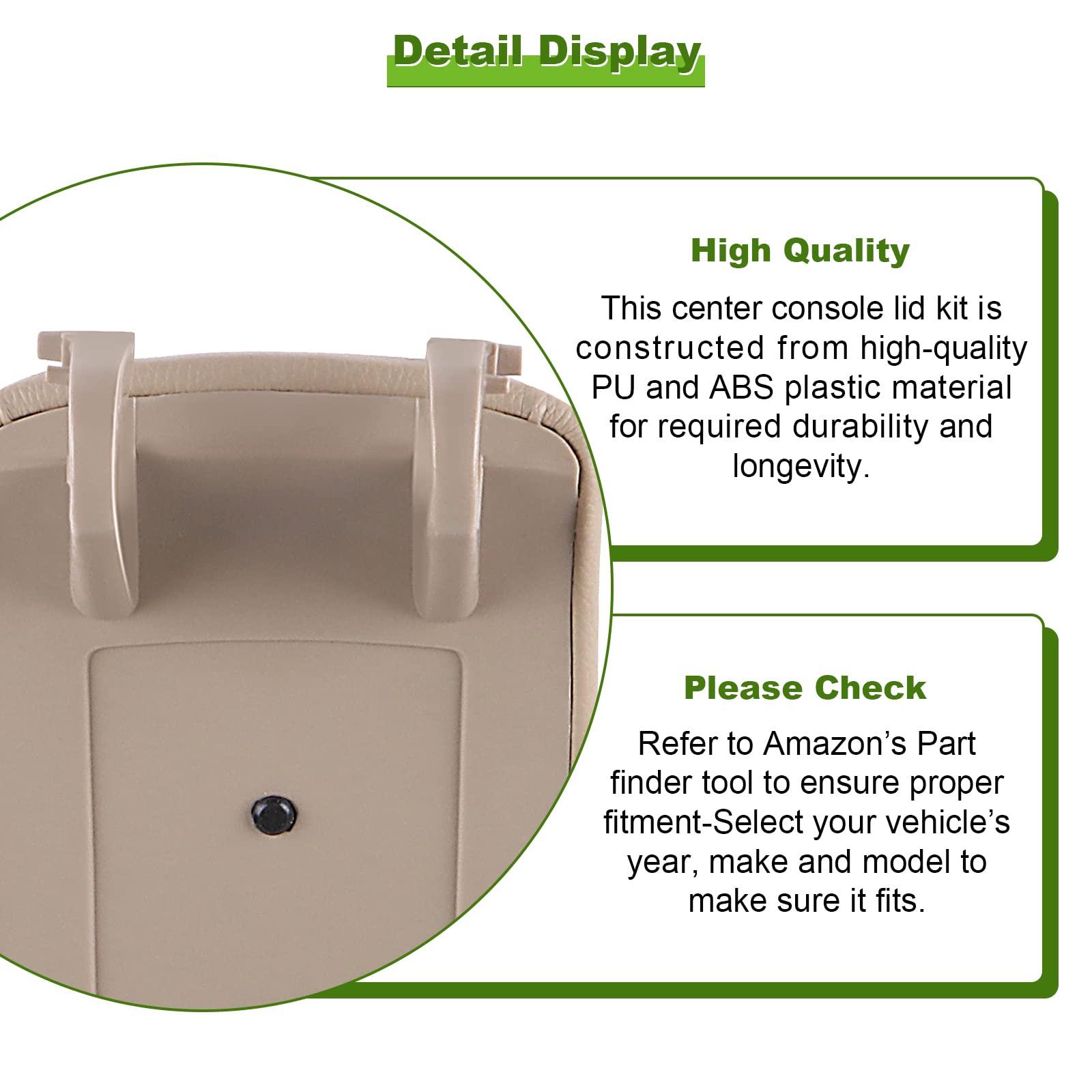 Scitoo Auto Beige Armrest Center Console Lid Skin Cover With Base Replacement Fit For 2000-2008 For Audi A4 A6 S4
