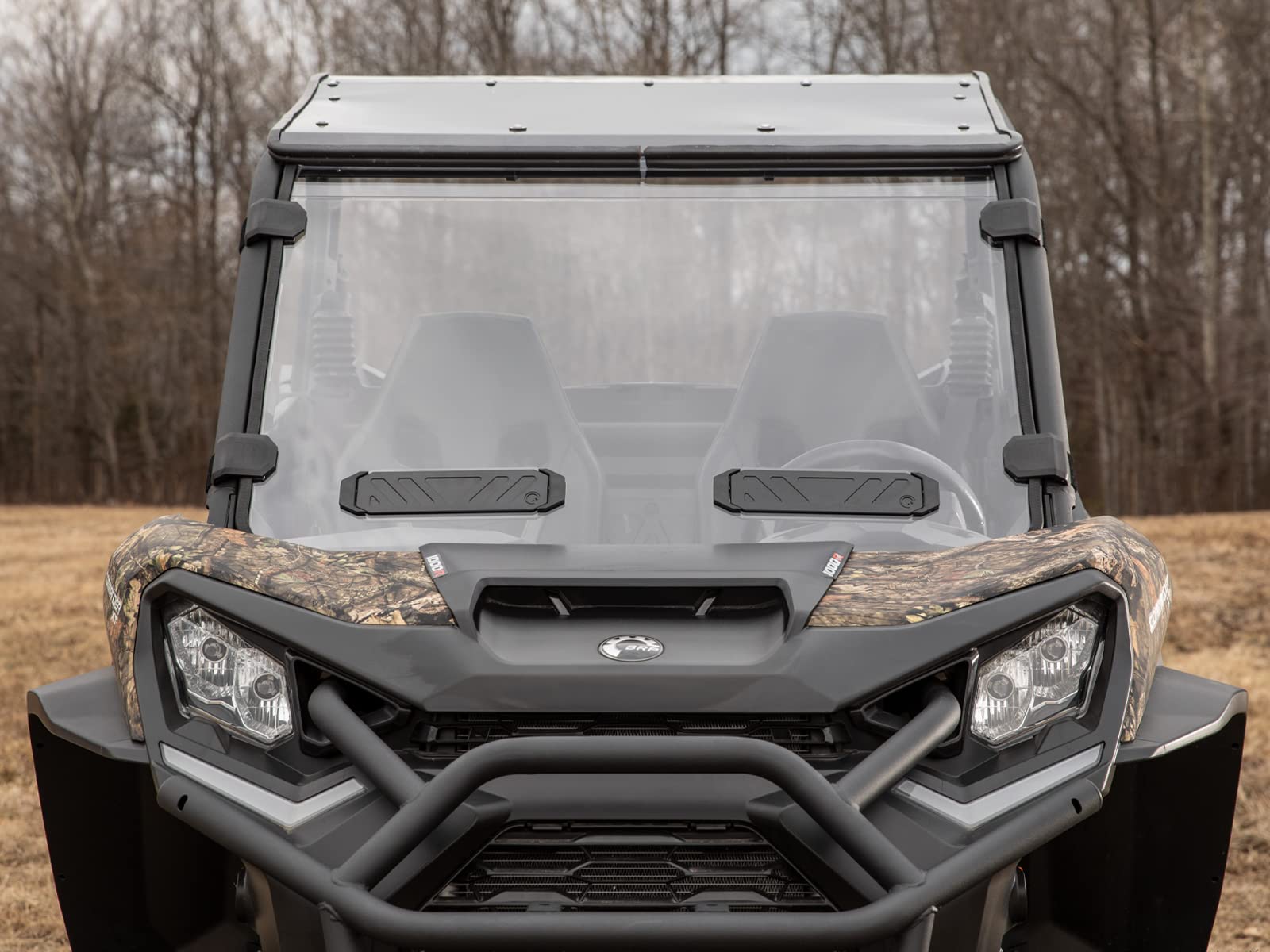 SuperATV Vented Full Front Windshield for 2021+ Can-Am Commander | 1/4" Polycarbonate | Clear | Model WS-CA-COM-V-002-70#AA
