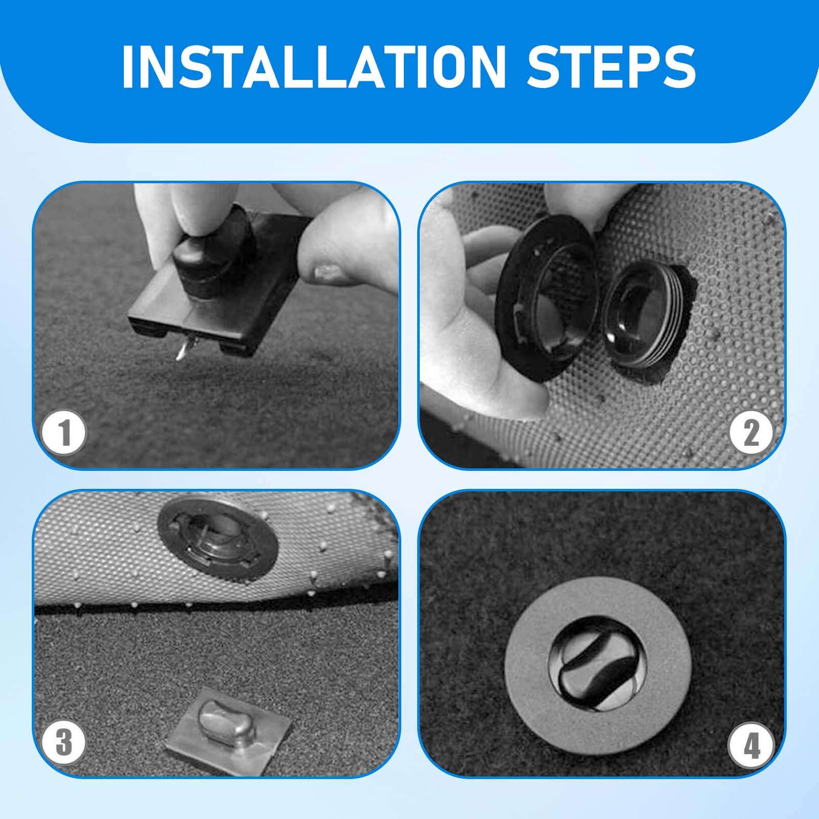 Zikefest 4PCS Car Carpet Fixing Clips, Plastic Carpet Runner, Interior Floor Mat Non-Slip Floor Mat Buckle, Double Layer Foot Pa