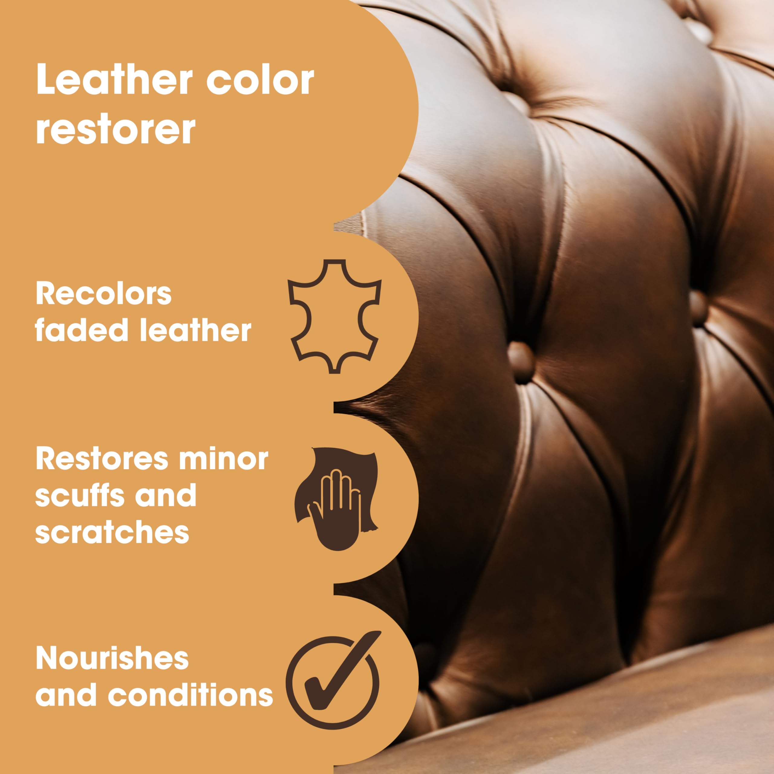 Furniture Clinic Leather Repair Kit - Original Re-Coloring Balm, 8.5 fl oz, Non-Toxic, Restores Couches & Car Seats, Black, Model 6240500