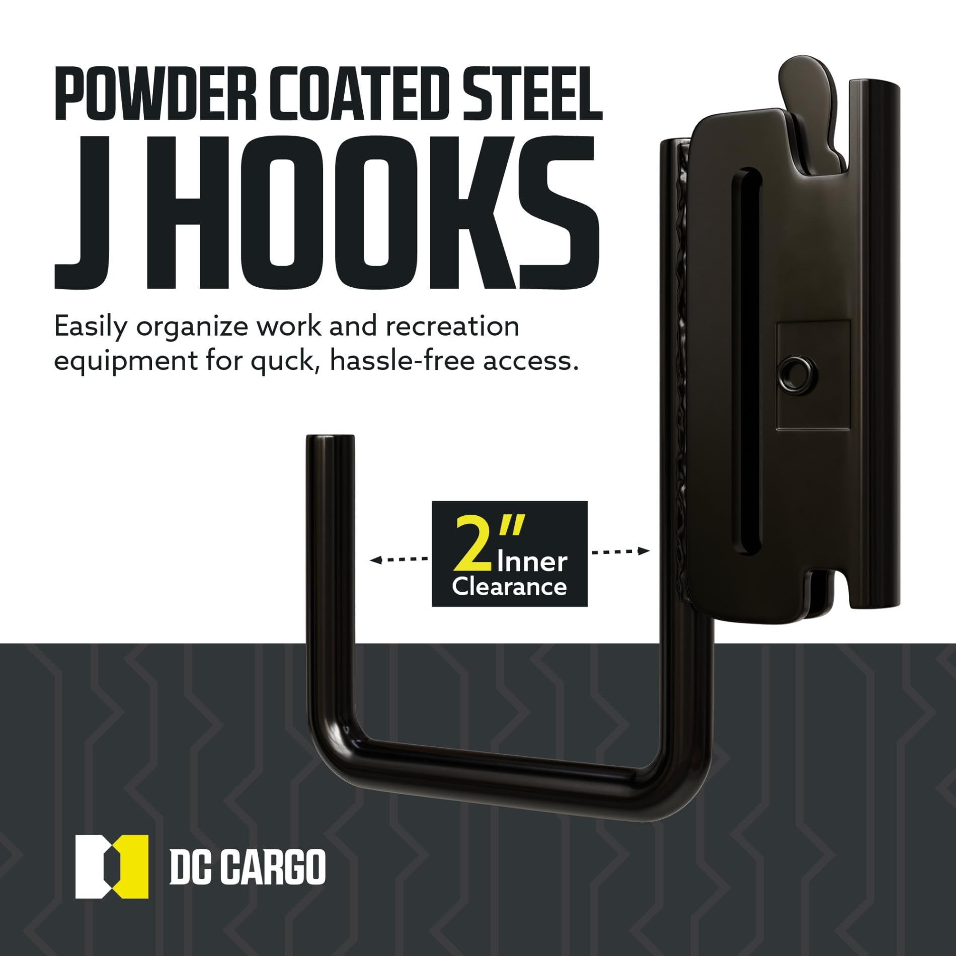 Dc Cargo - E Track J Hooks (2'' - 4 Pack) - Vertical E Track Accessories - Hanging Hooks For Your Etrack Rail System - Use In En