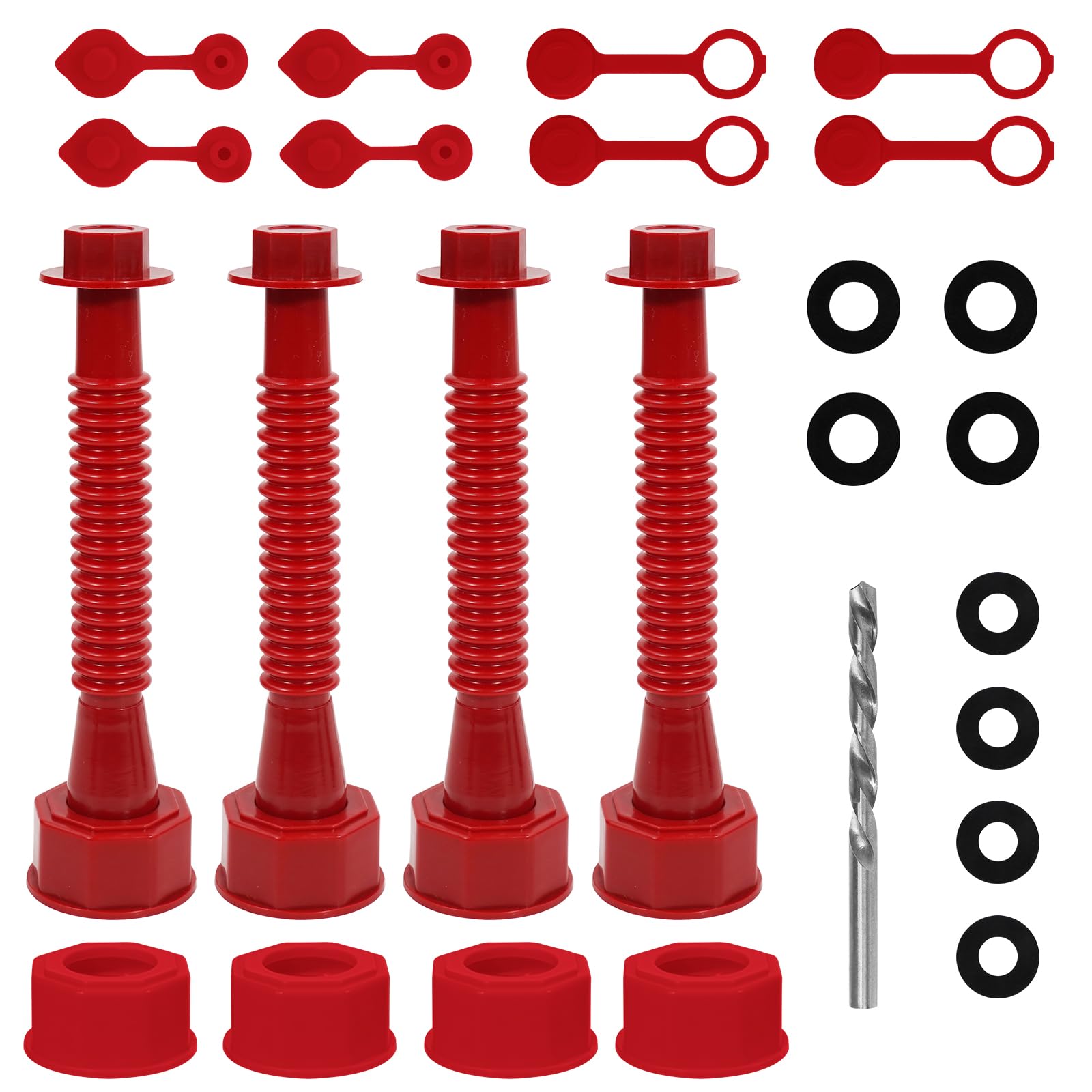 33 Pcs Gas Can Nozzle Replacement,Gas Can Spouts Fits 5 Gallon Gasoline Cans, With Flexible Nozzles, Screw Collar Caps, Thicker