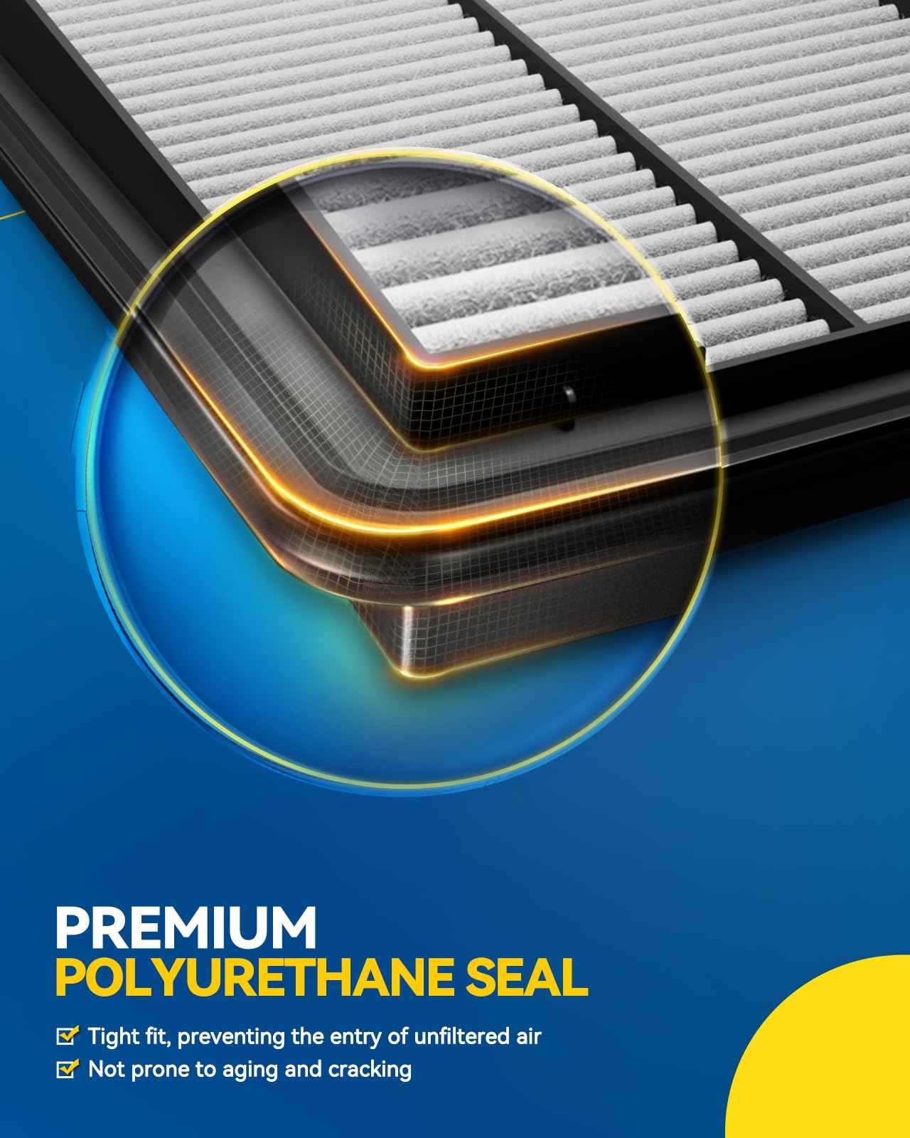 PHILTOP Engine air filter CA10551 Replacement for 2007-2008 Acura TL 3.2L, 2007-2008 TL 3.5L, Rigid Panel