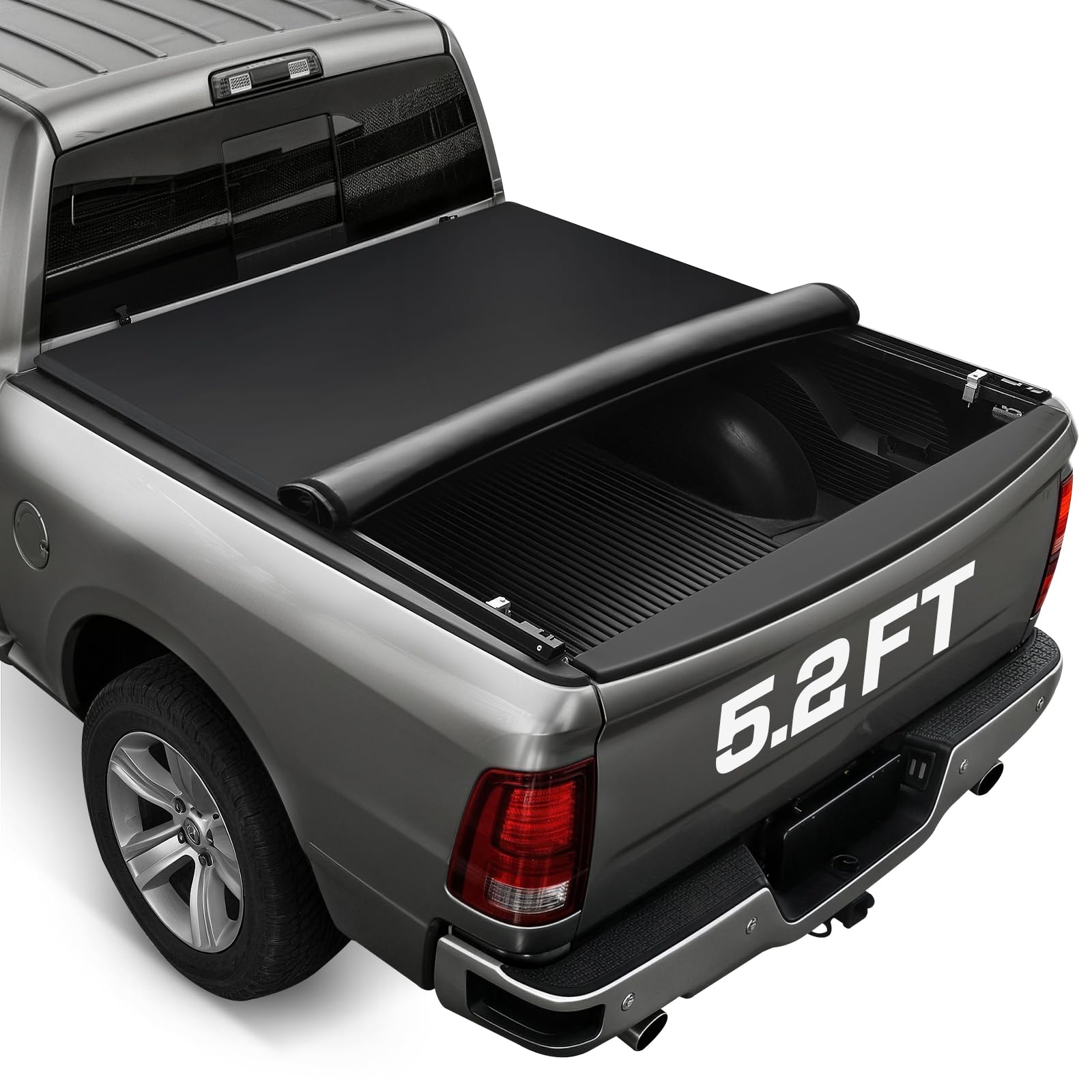 RHOBRA Soft Roll-up Truck Bed Tonneau Cover Compatible with 2015-2026 Chevy Colorado/GMC Canyon, Fleetside 5.2 ft Bed, 26.5oz Vi