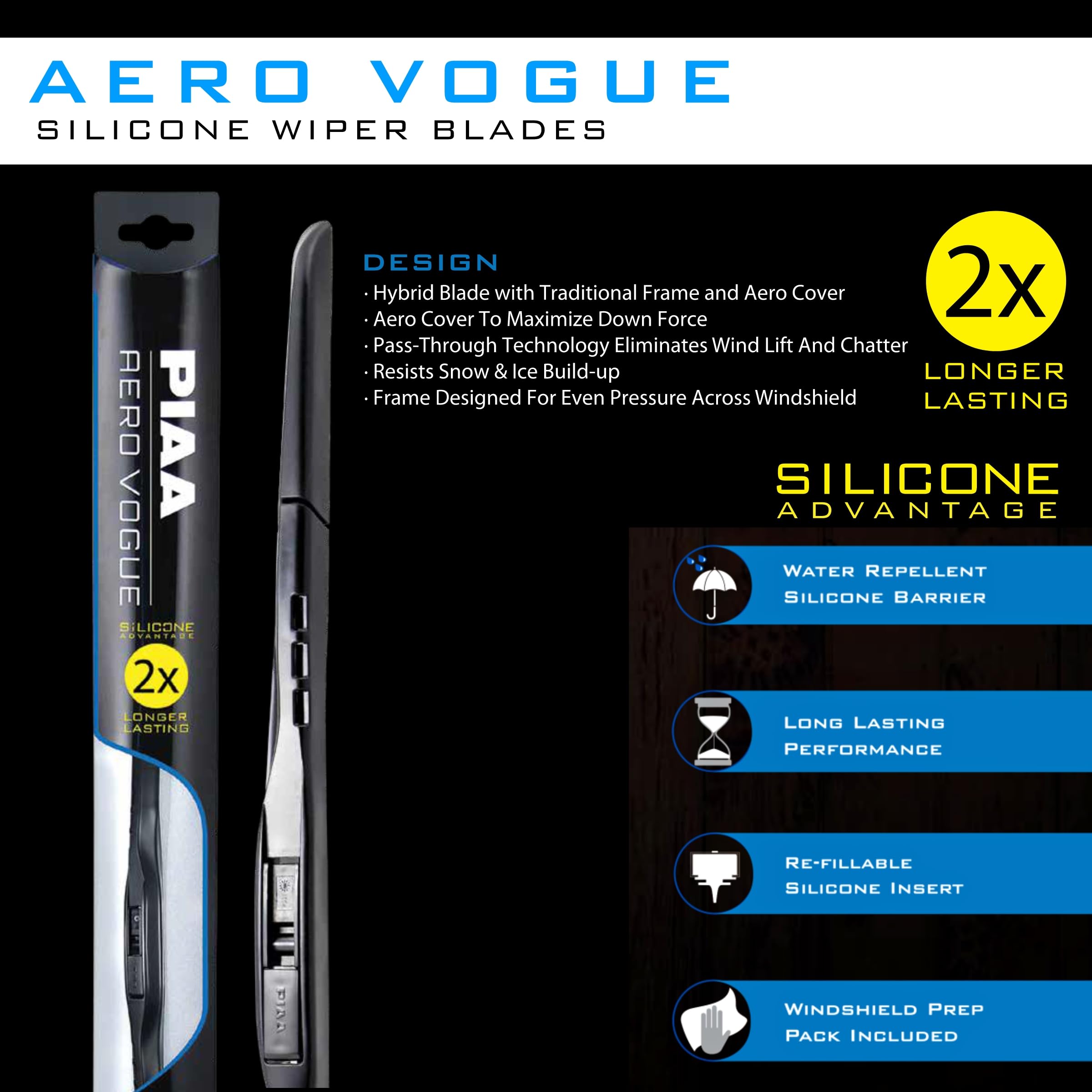 Piaa 96130 Aero Vogue Silicone Wiper Blade - 12 300Mm (Pack Of 1)