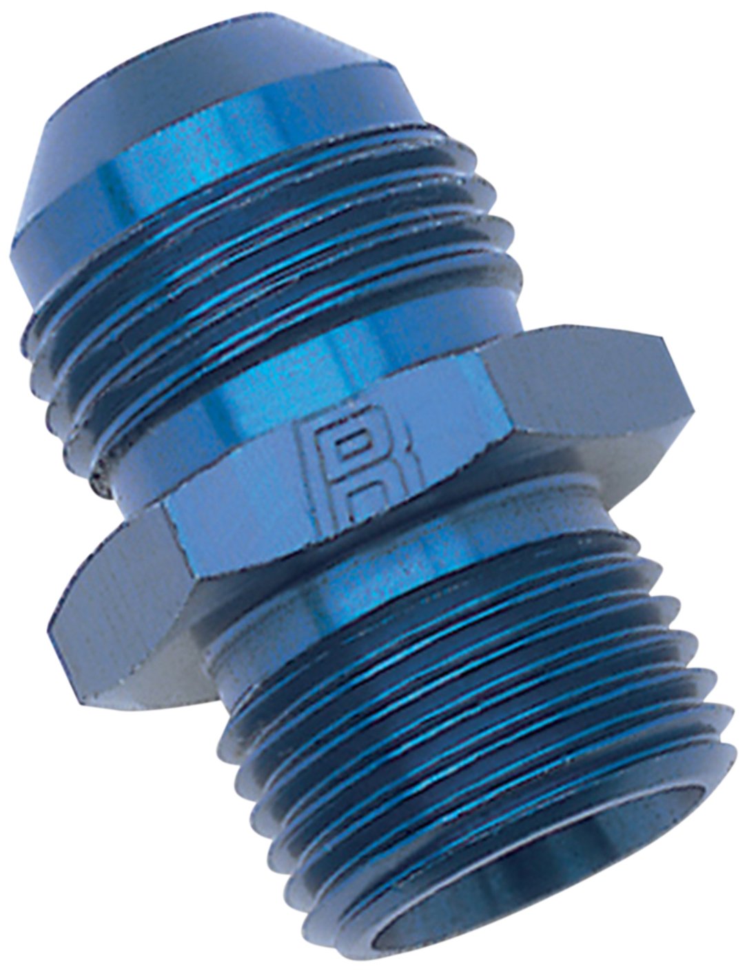 Russell 670520 Blue Anodized Aluminum -6An Flare To 14Mm Metric Adapter