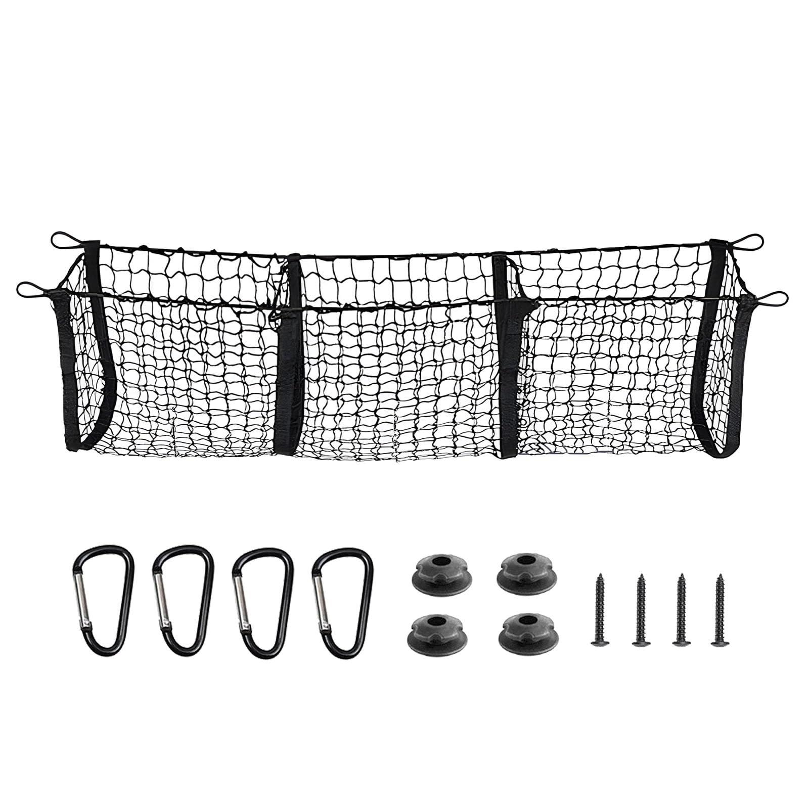 BAILALIBO Cargo Net Stretchable, Adjustable Elastic Trunk Mesh Nets with Metal Hook Universal for SUV, Trucks,Pickup, Car Exteri