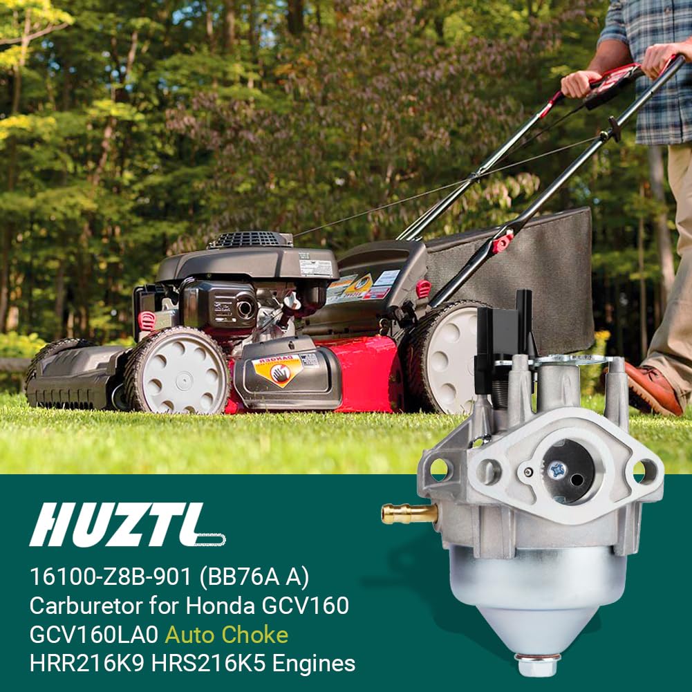 HUZTL 16100-Z8B-901 BB76A A Carburetor for Honda GCV160 Carburetor (Auto Choke) fits Specific HRR216 Engine Lawnmowers