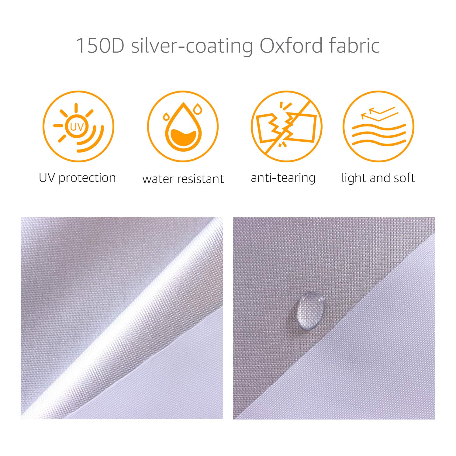 Amazon Basics Silver Weatherproof Car Cover - 150D Oxford, Sedans Up To 190''
