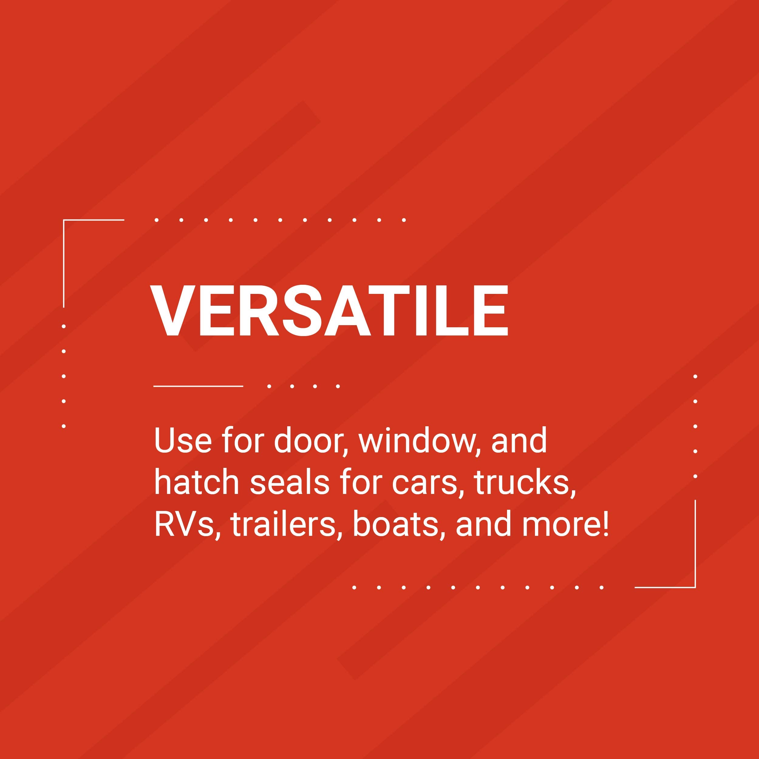 Trim-Lok D-Shaped Rubber Seal - .562    Height.75    Width, 25 Length - Epdm Foam Seal With Bt (3M) High Strength Bonded Tape Sy