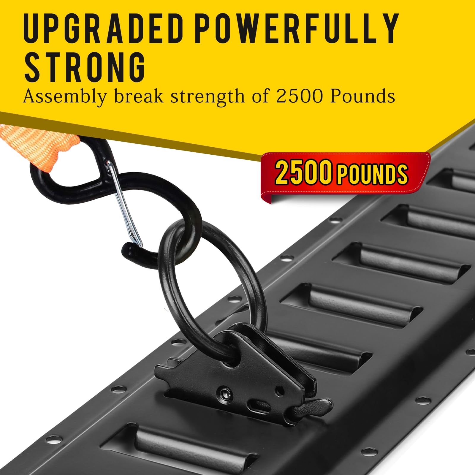 Eapele 10Pcs Steel E-Track O Ring Tie-Down Anchors, Secure Cargo In Enclosed/Flatbed Trailers, Trucks, Load Limit Of 1500Lb(Blac