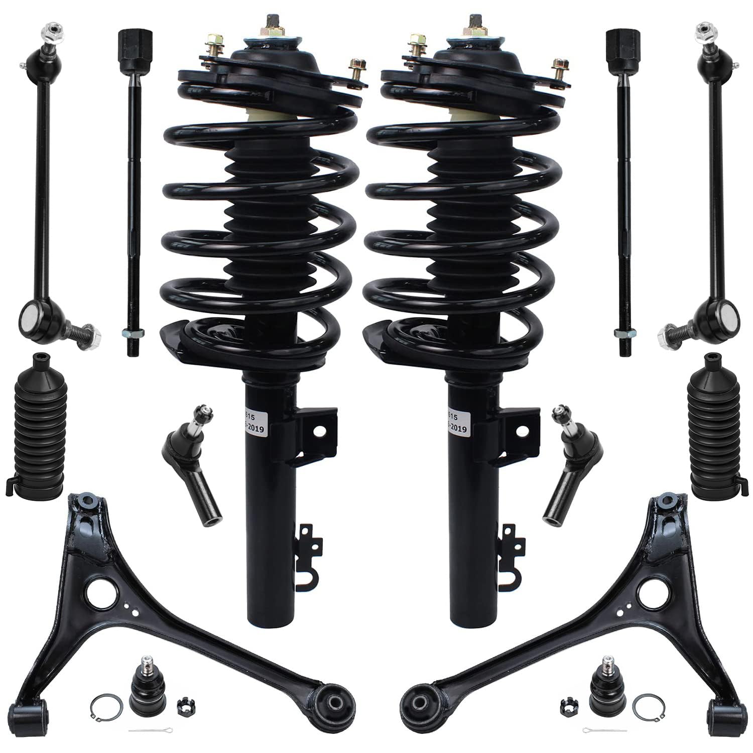 Detroit Axle - 14pc Front End Suspension Kit for 98-07 Ford Taurus, 98-05 Mercury Sable, Struts Control Arms Ball Joints Sway Ba