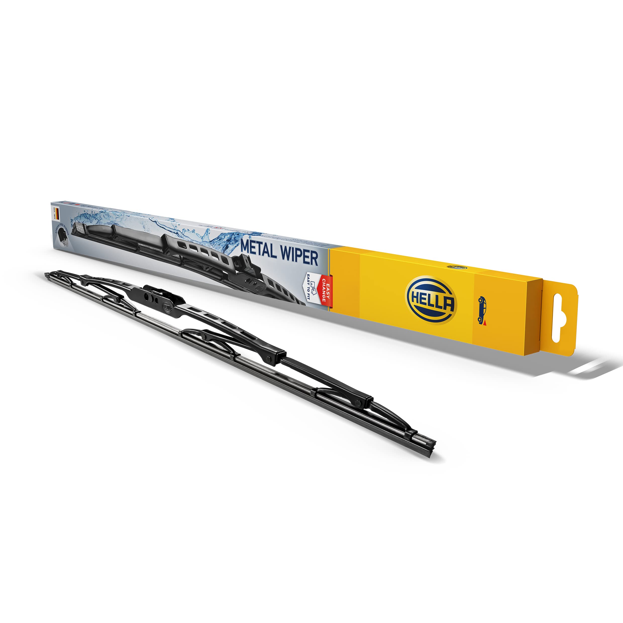 Hella Oe Quality 19 Inch/21 Inch All Seasons Streak-Free Rubber Standard Wiper Blade (2 Blades) Fit Select Fiat Honda Hyundai In