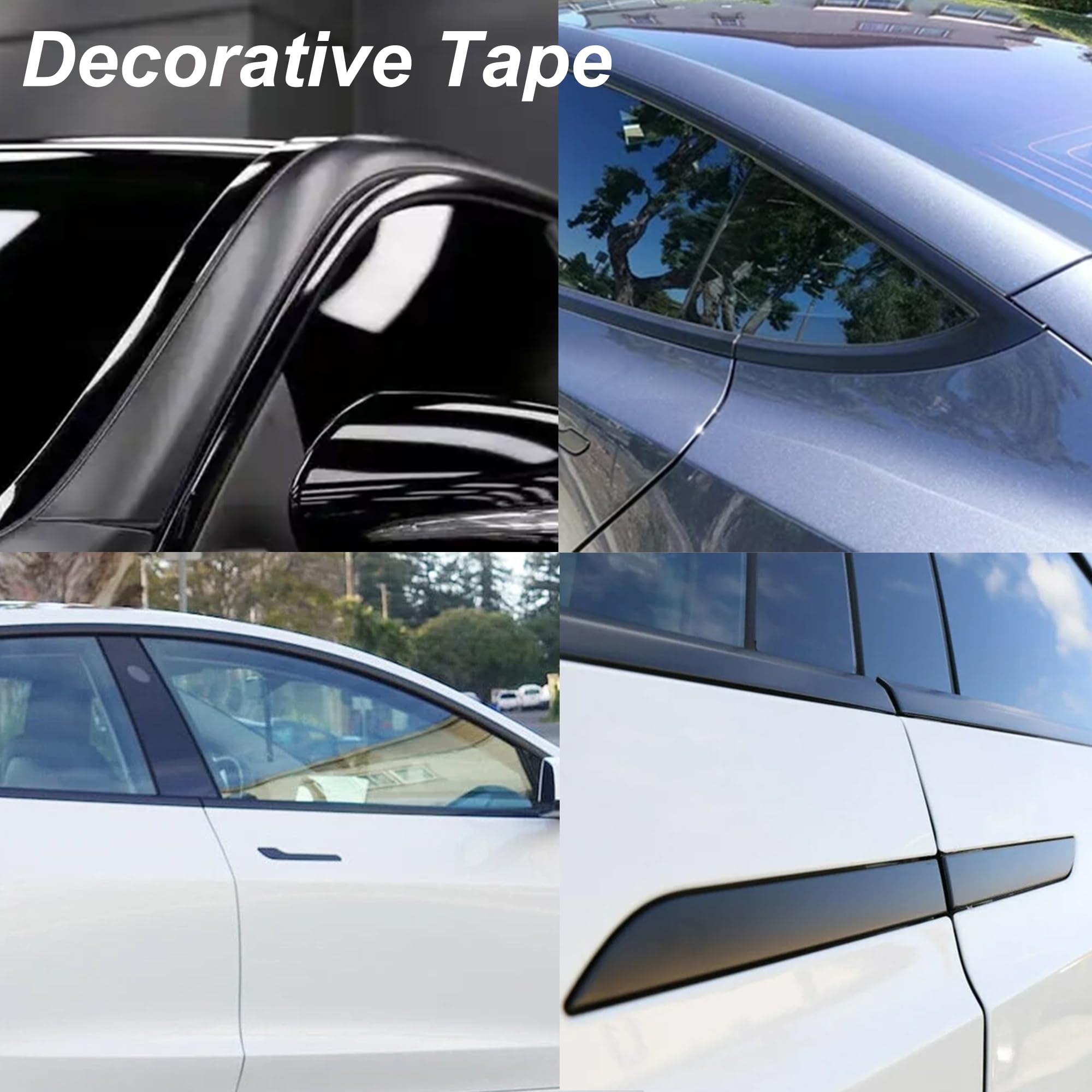 Lypumso Matte Black Vinyl Wrap Tape Roll, 2 Inch X 30Ft Self-Adhesive Black Out Chrome Delete Tape With Tool Kit Air Release Adh
