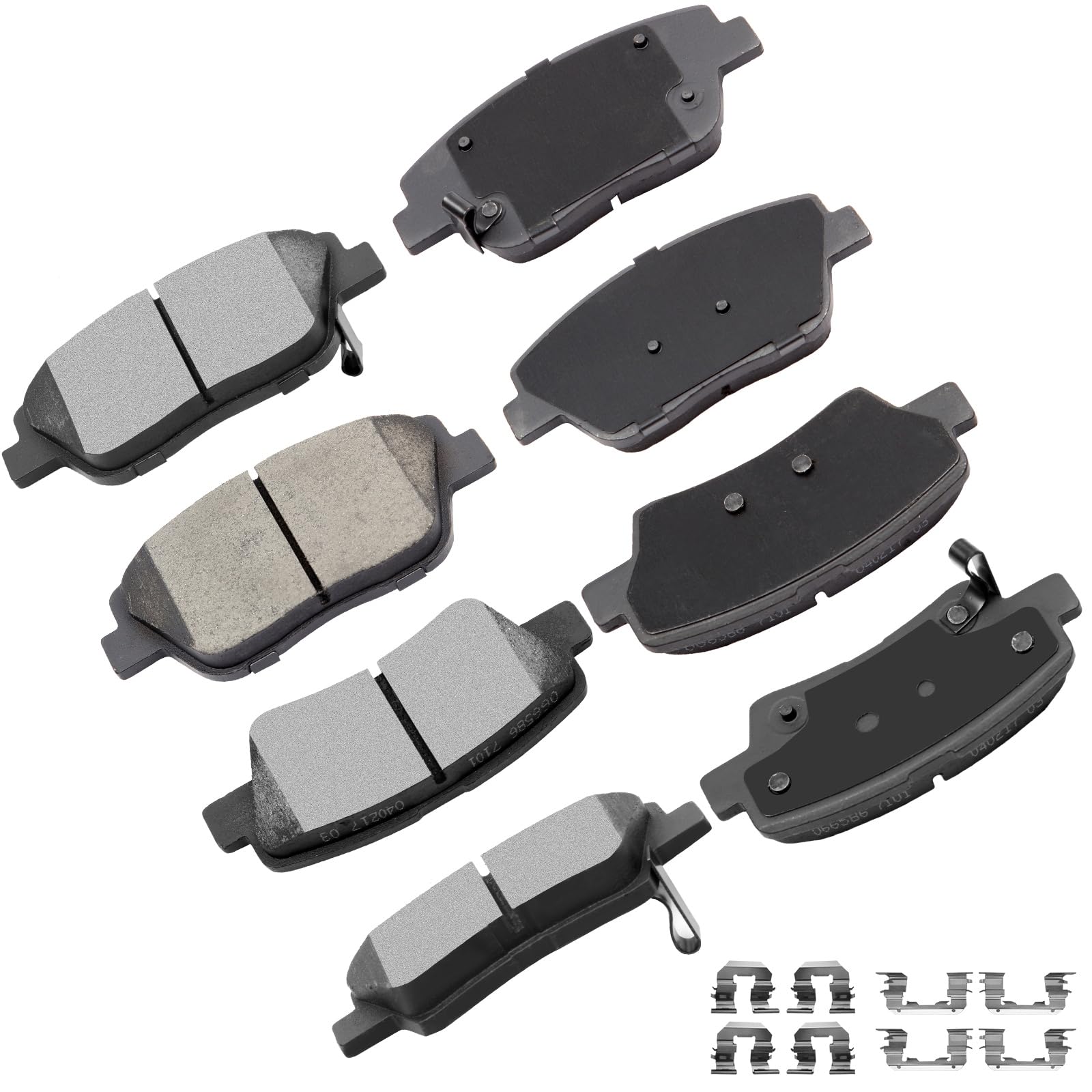 Cciyu D1444 D1445 8Pcs Front & Rear Ceramic Brake Pads Kits 2009-2015 For Hyundai Sonata, 2011-2016 For Kia Optima