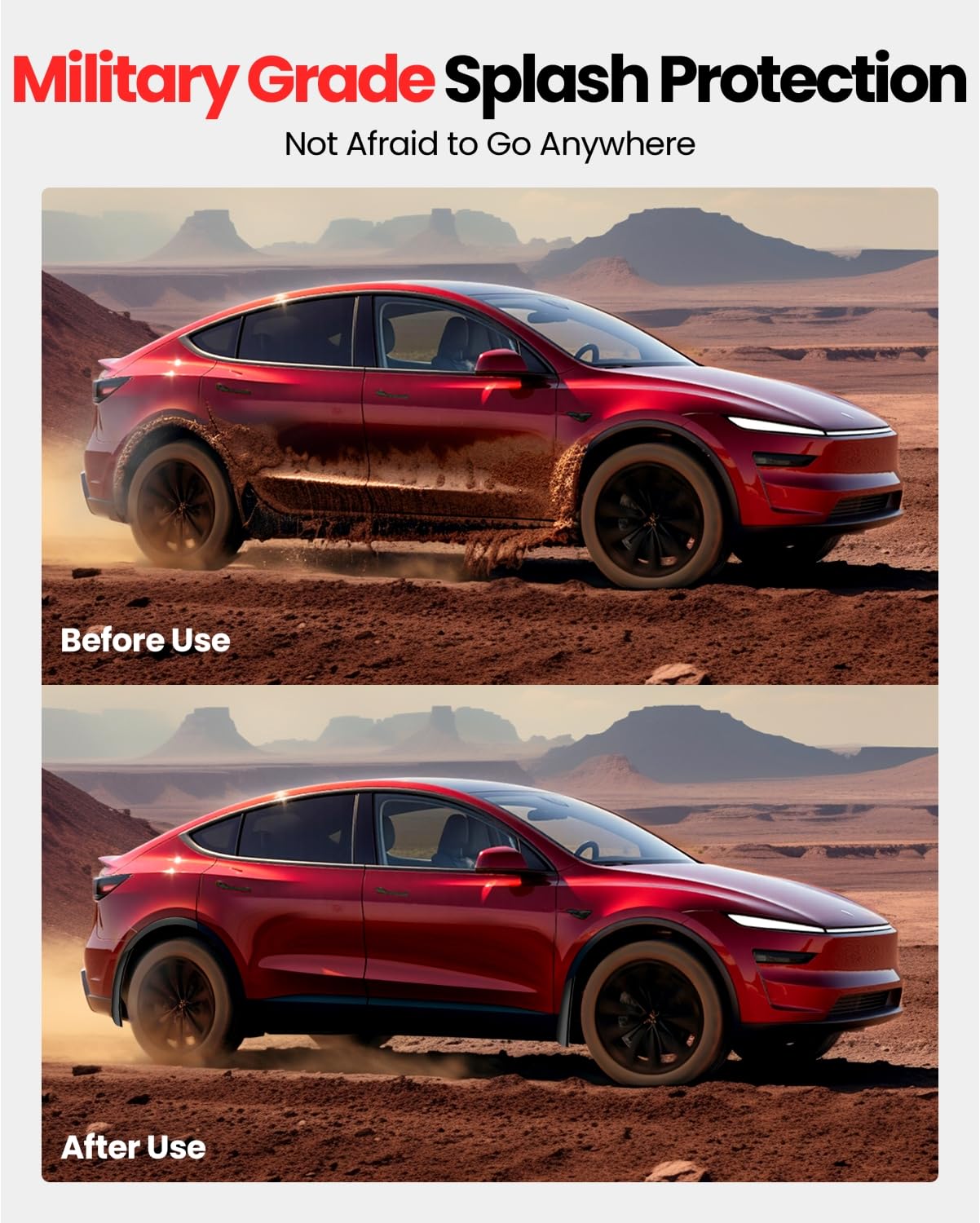 REEVAA Mud Flaps for 2025-2026 Tesla Model Y Juniper - All-Weather, No Drilling, Matte Black, Set of 4