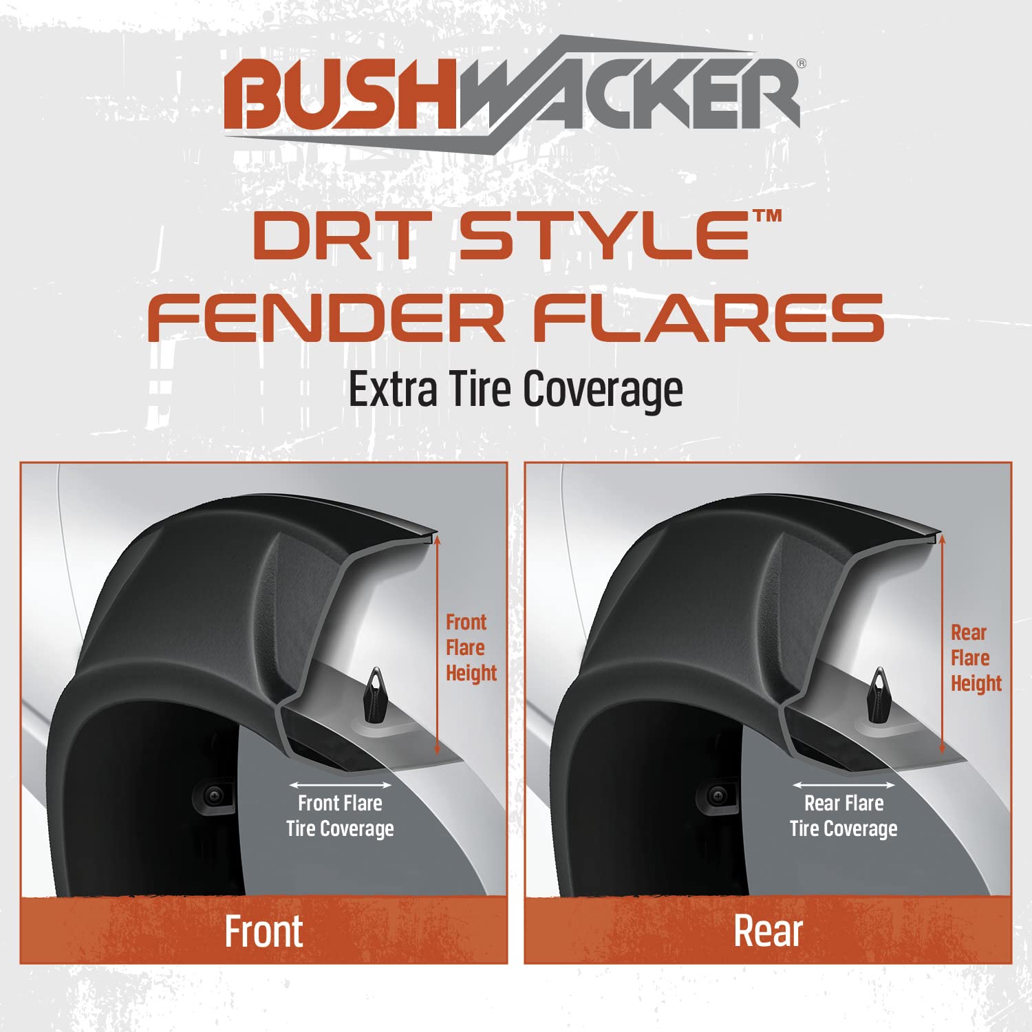 Bushwacker Drt Extended Front & Rear Fender Flares | 4-Piece Set, Black, Smooth Finish | 40946-02 | Fits 2019-2024 Gmc Sierra 1500 W/ 5.8' Bed