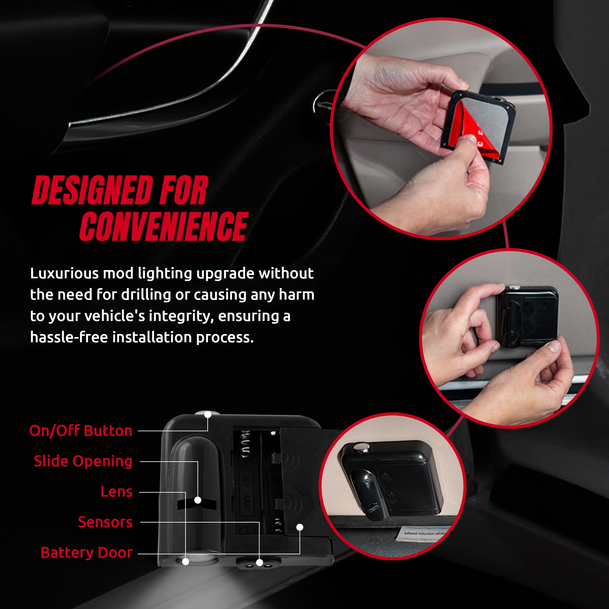 Detroit Red Wings Car Door Light Led Special Order