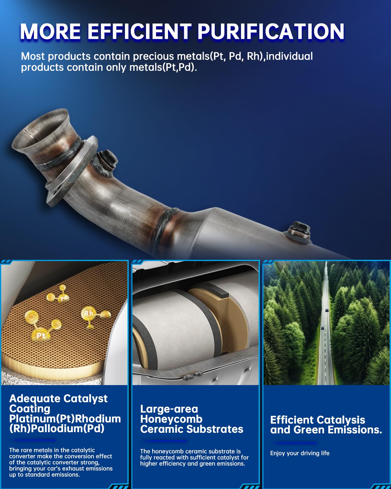 MARSFLUX Catalytic Converter Stainless Steel Compatible With 2003-2008 Corolla 1.8L, 2003-2008 Matrix 1.8L, 2003-2008 Pontiac Vi