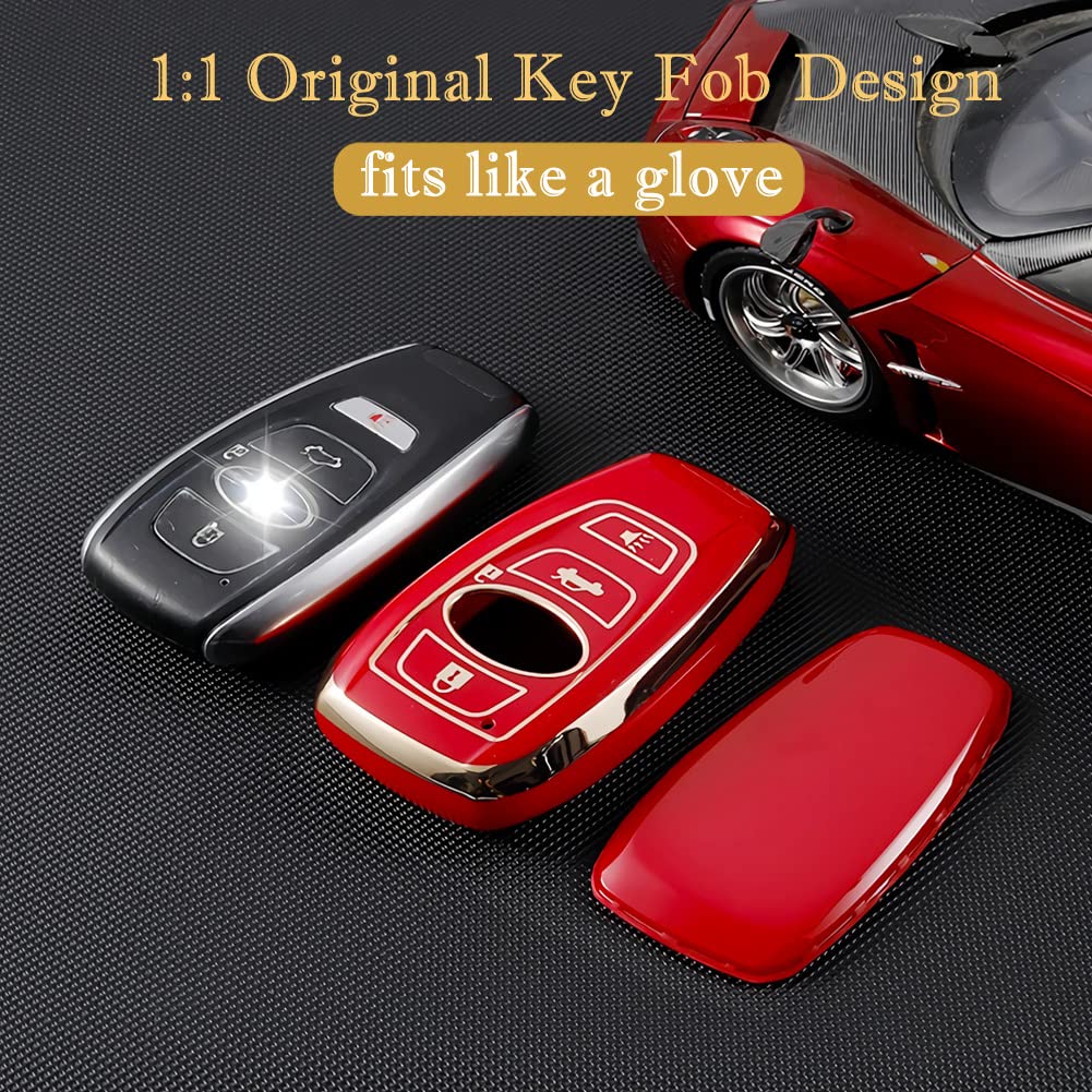 Cacacar For Subaru Key Fob Cover With Keychain, For Forester Outback Brz Legacy Crosstrek Premium Soft Tpu 360 Degree Protection