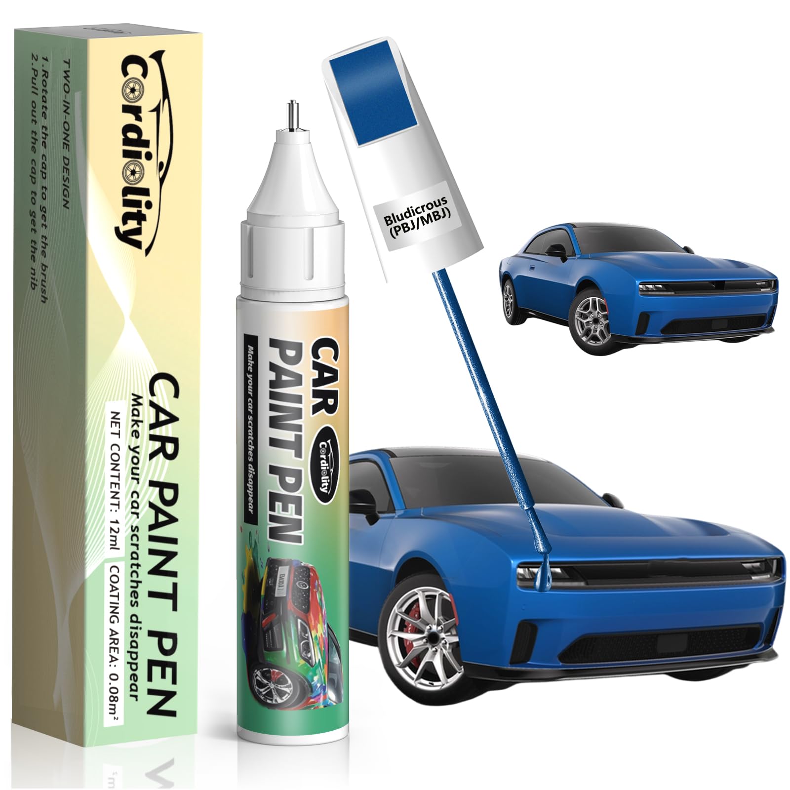 Bludicrous(PBJ/MBJ) Touch Up Paint Pen for Dodge,Car Paint Scratch Repair Pen Quick and Easy Fix Auto Paint Scratch