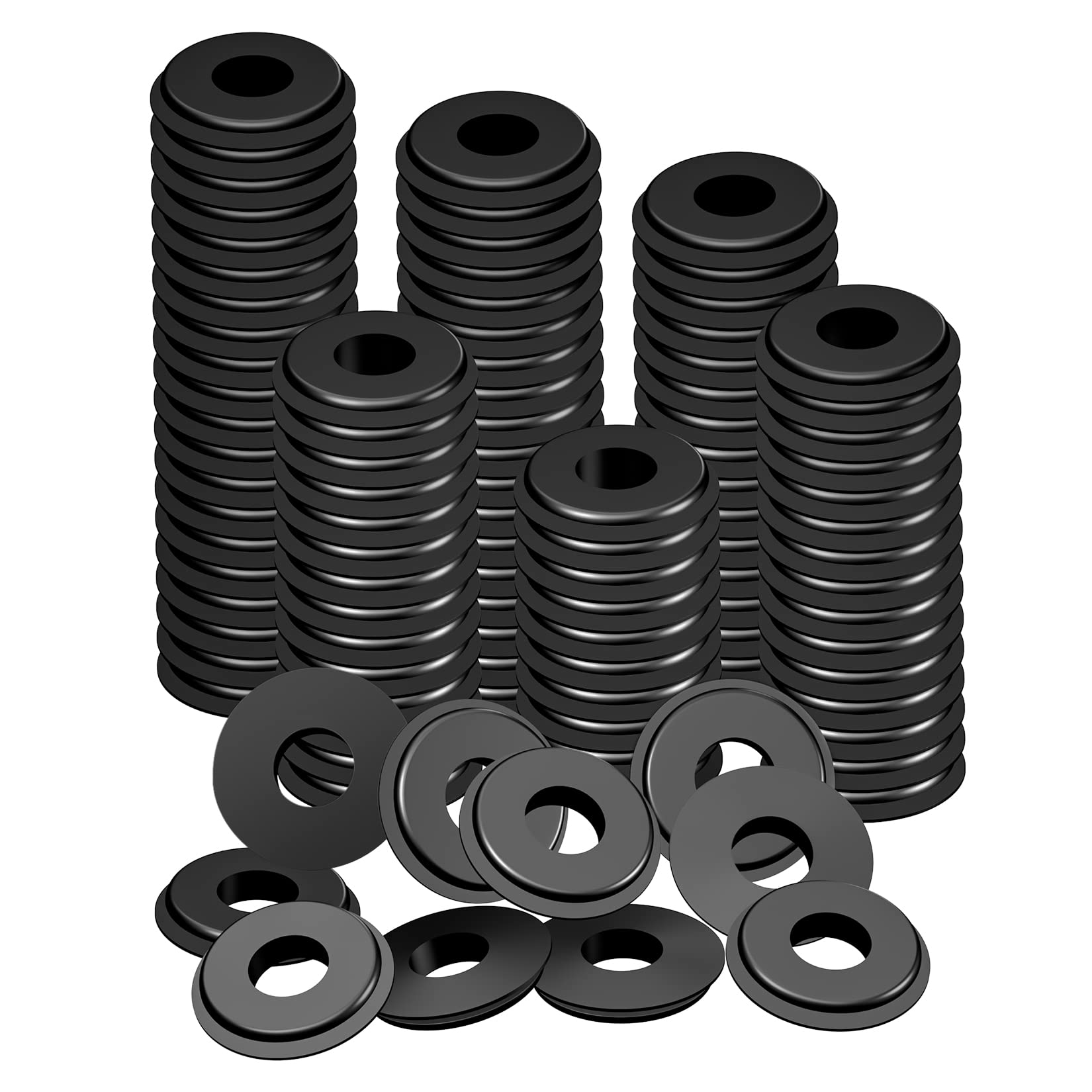 Kootans 100pcs Glad Hand Seals, Truck Glad Hand Seal Round Elastic Grommets Rubber Gladhand Seal Washer for Semi Trailer Truck o