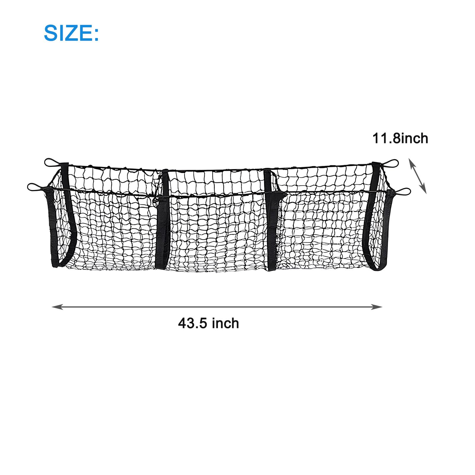 BAILALIBO Cargo Net Stretchable, Adjustable Elastic Trunk Mesh Nets with Metal Hook Universal for SUV, Trucks,Pickup, Car Exteri
